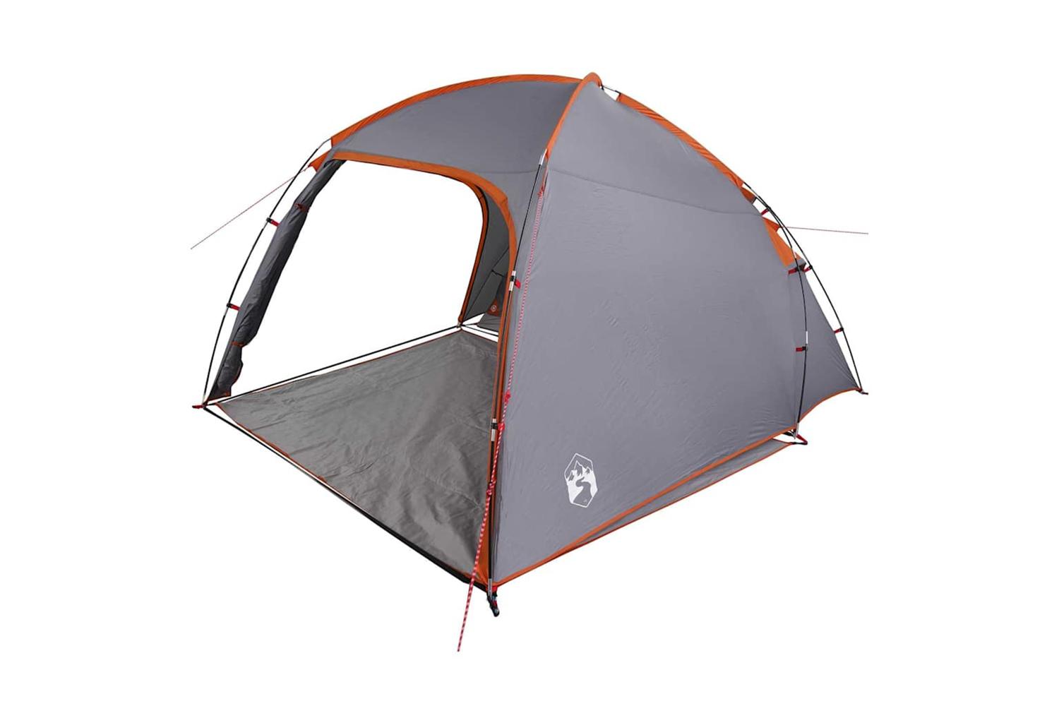 Vidaxl Tent With Roof Manual Grey And Orange 370 X 230 X 185 Cm