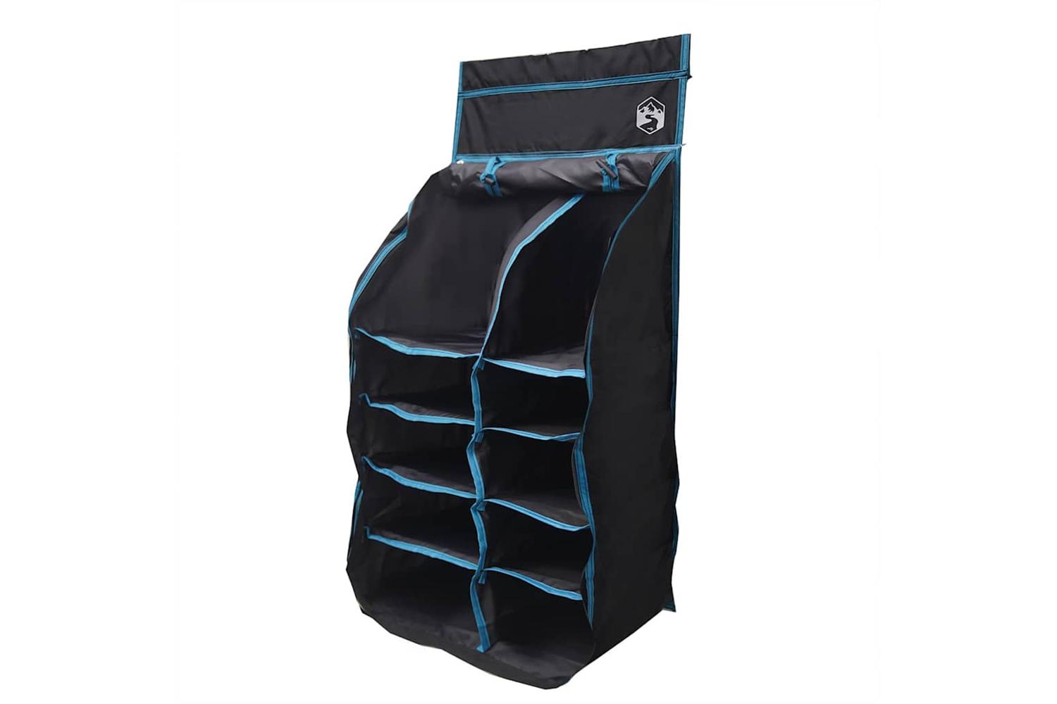 Vidaxl Hanging Tent Organizer 10 Pockets Black 40.5 X 25 X 80 Cm