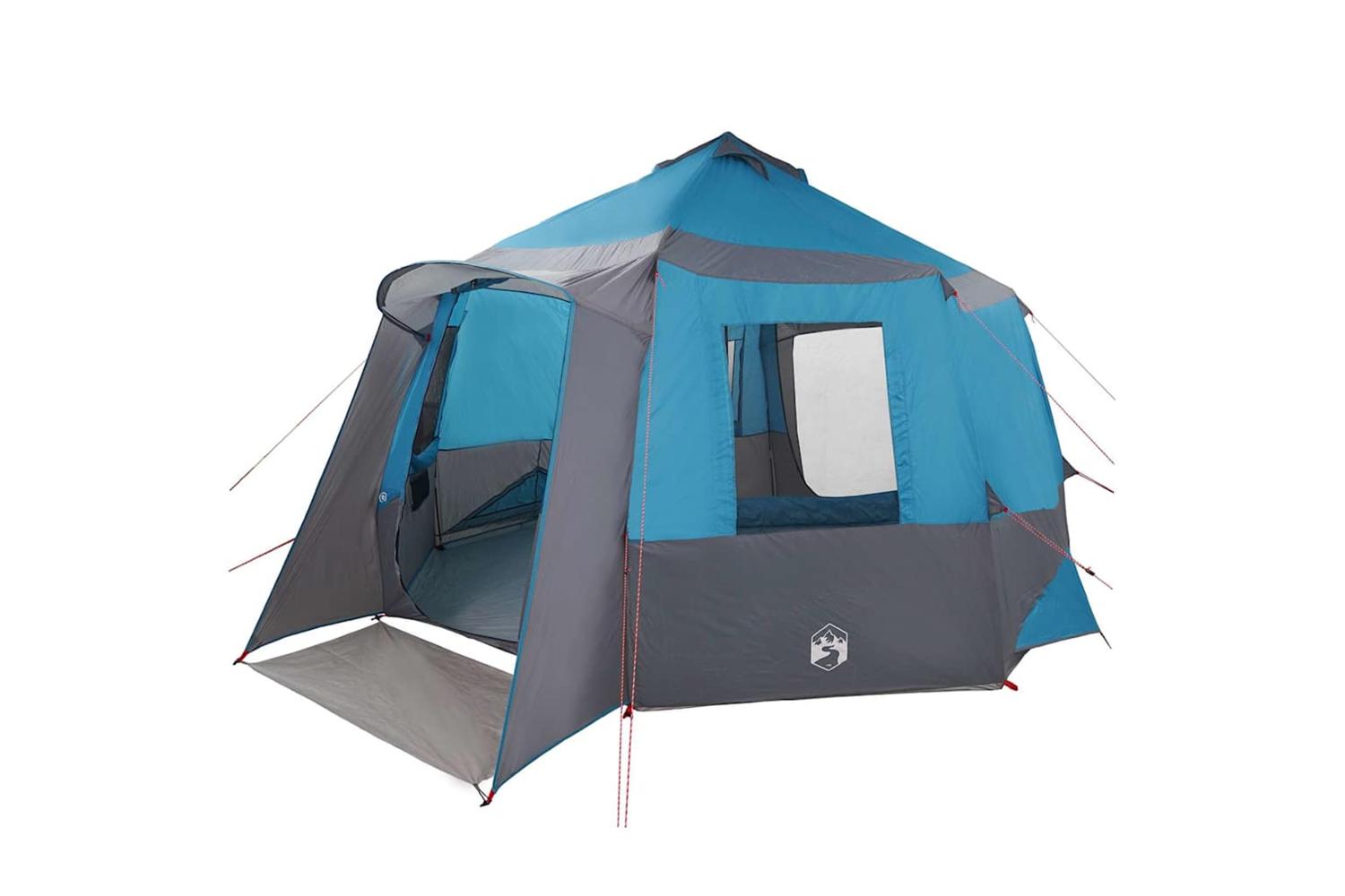 Vidaxl Cabin Tent With Roof Blue And Grey 405 X 405 X 273 Cm