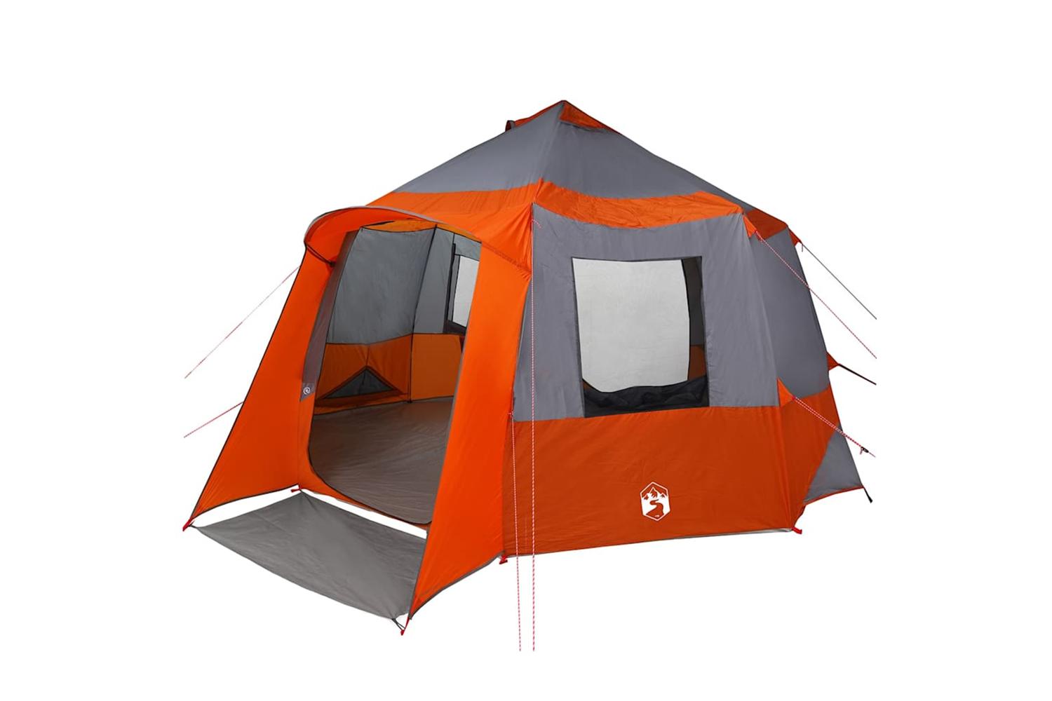 Vidaxl Cabin Tent With Roof Grey And Orange 405 X 405 X 273 Cm