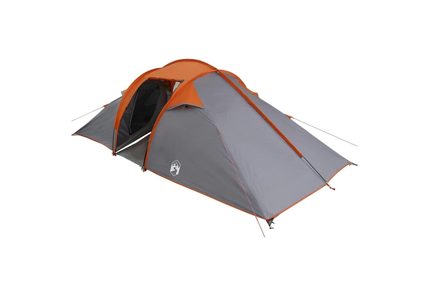 Vidaxl Tunnel Tent Grey And Orange 510 X 240 X 156 Cm Taffeta