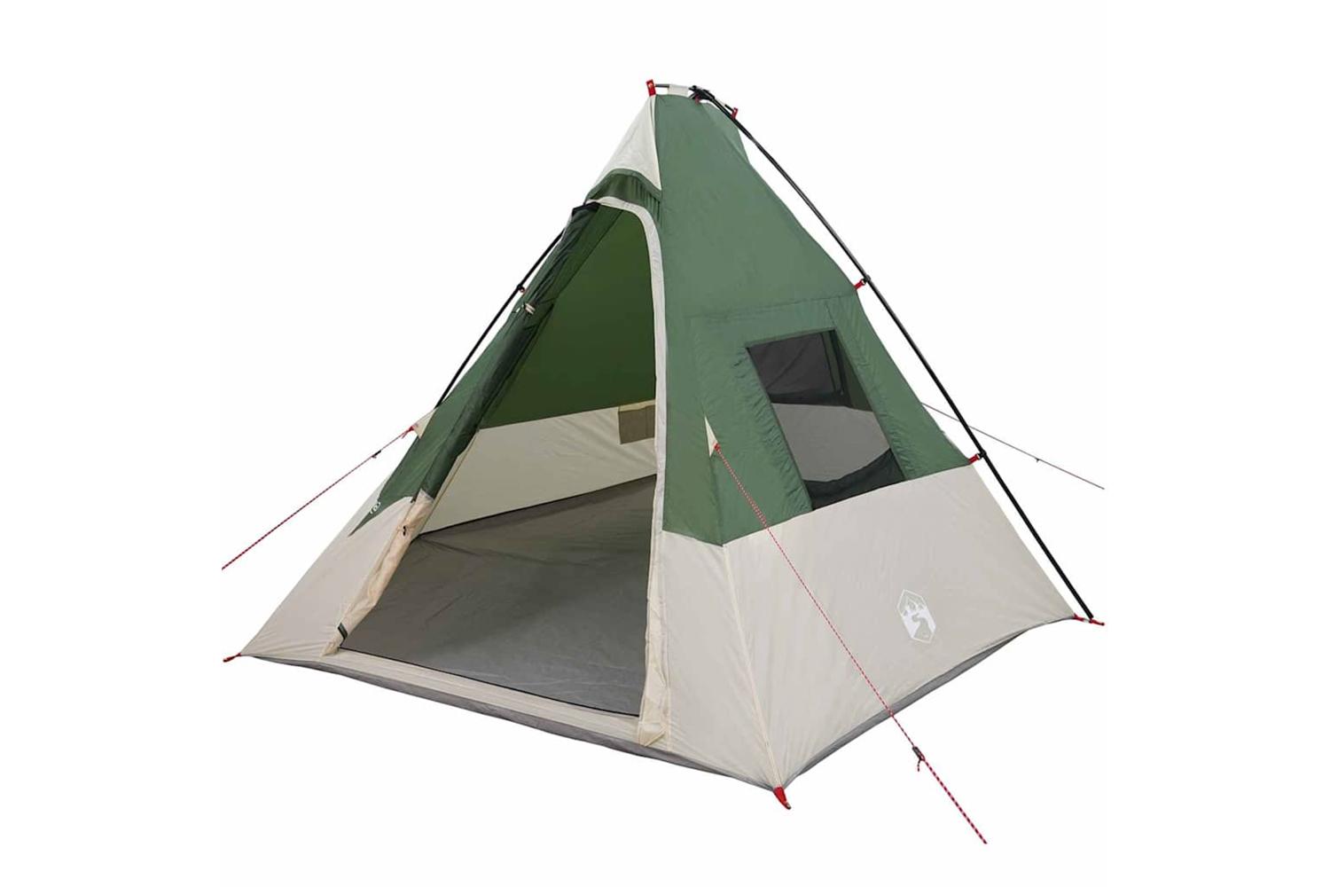 Vidaxl Tipi Tent With Roof Green 383 X 338 X 217 Cm Taffeta
