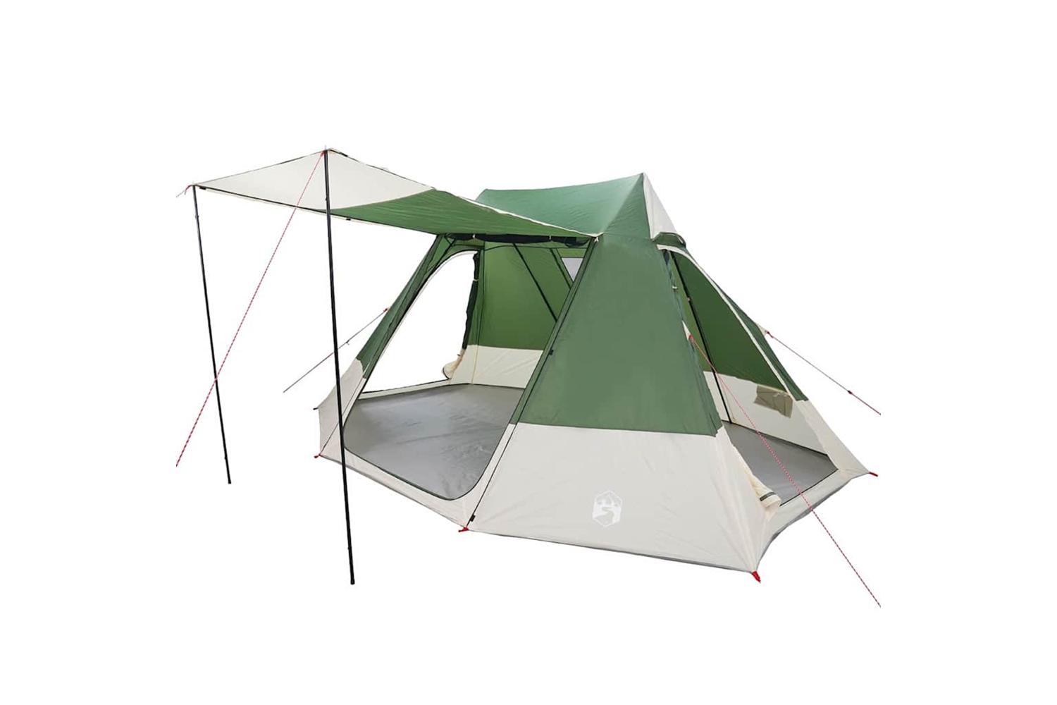 Vidaxl Camping Tent With Roof Green 482 X 360 X 227 Cm Taffeta