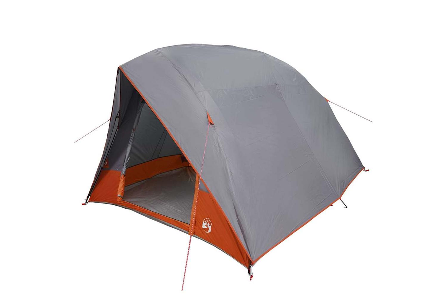 Vidaxl Camping Tent Grey And Orange 275 X 230 X 140 Cm Taffeta
