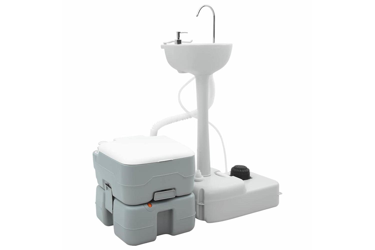 Vidaxl Camping Toilet Set 2 Pcs Grey 505 X 33 X 103 Cm