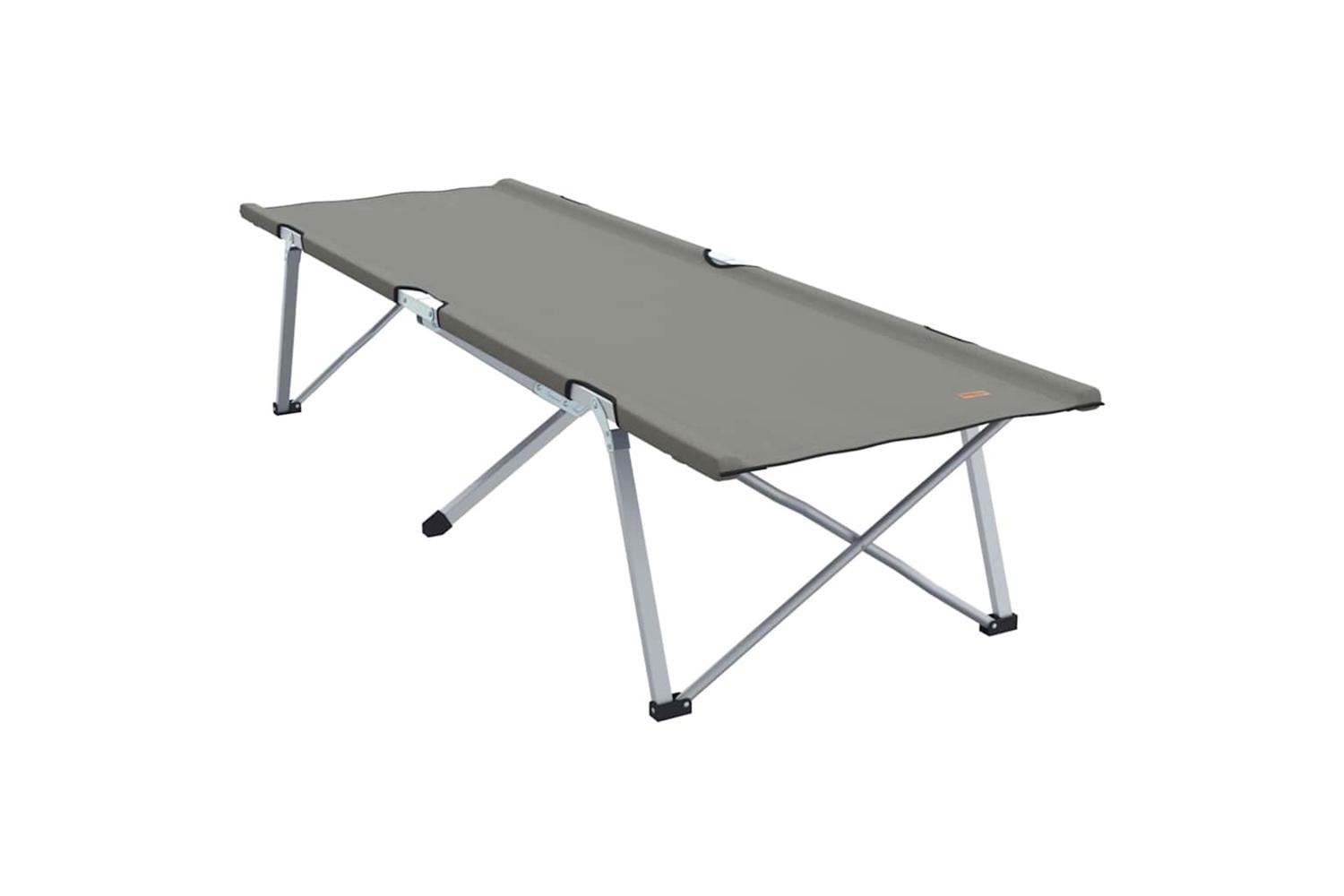 Vidaxl Folding Camping Bed Grey 194 X 62.5 X 42.5 Cm Oxford And Steel