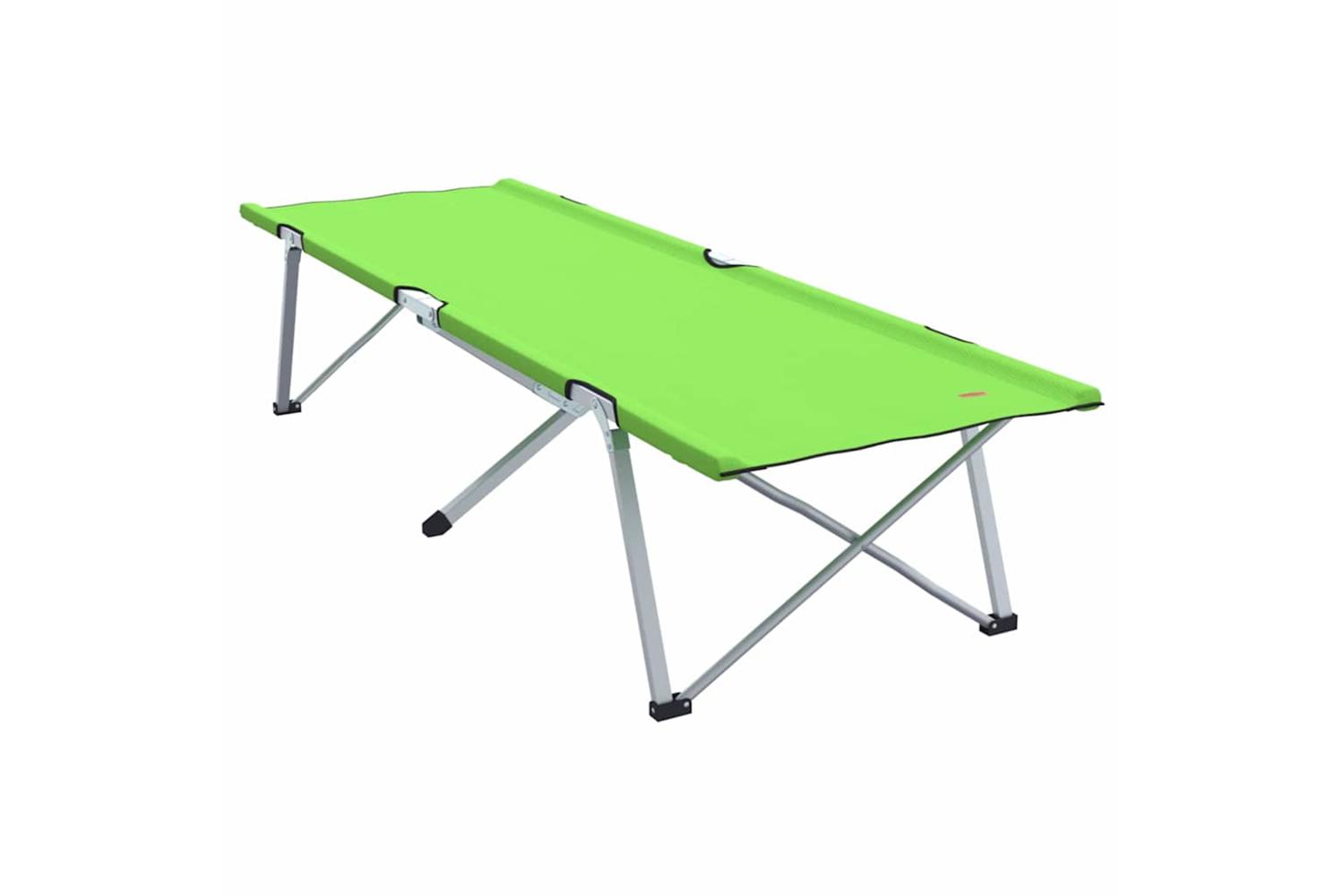 Vidaxl Folding Camping Bed Green 194 X 62.5 X 42.5 Cm Oxford And Steel