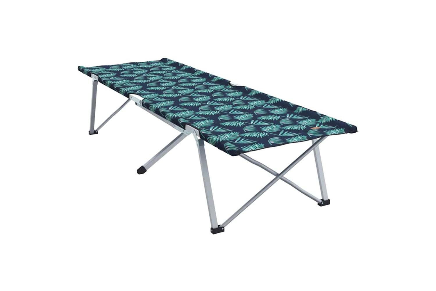 Vidaxl Folding Camping Bed Folding Leaf Forest 194 X 62.5 X 42.5 Cm