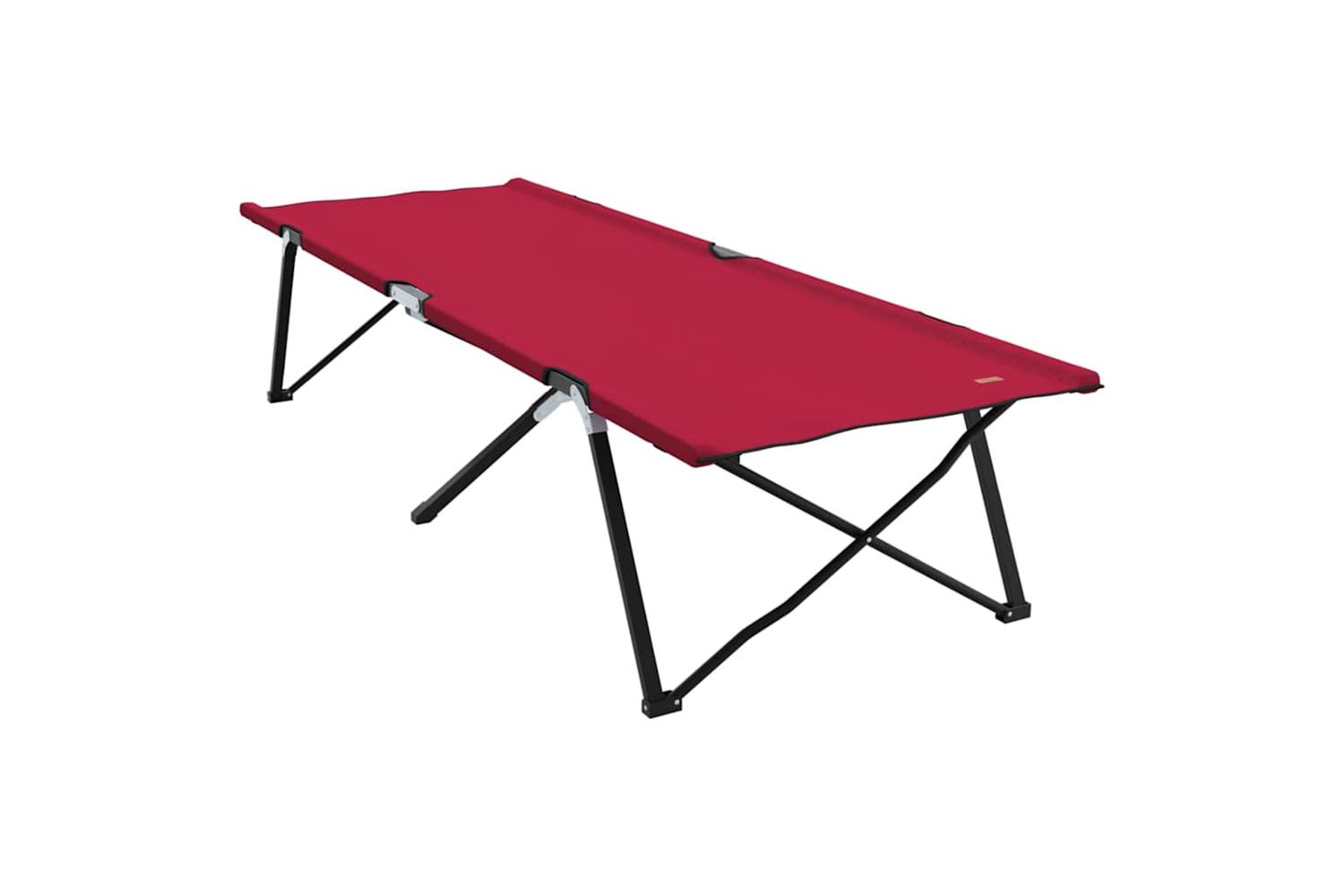 Vidaxl Folding Camping Bed Red 206 X 76 X 74 Cm Oxford And Steel