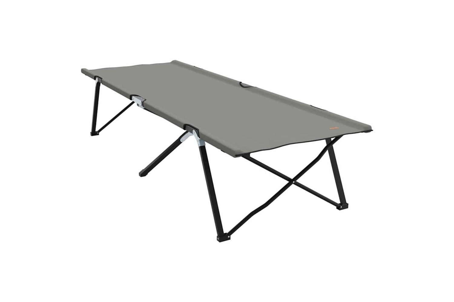 Vidaxl Folding Camping Bed Grey 206 X 76 X 74 Cm Oxford And Steel