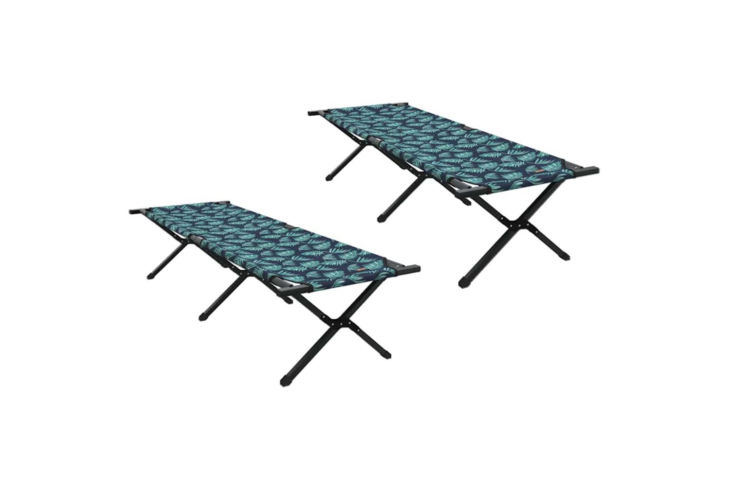 Vidaxl Folding Camping Bed 2 Pcs Forest 193 X 69 X 45 Cm Oxford Fabric