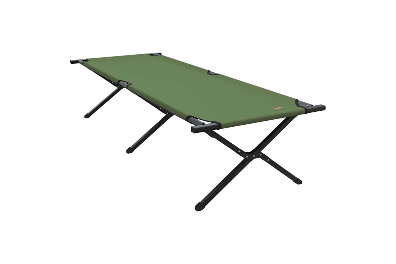 Vidaxl Folding Camping Bed Manual Green 210 X 80 X 46 Cm Oxford Fabric