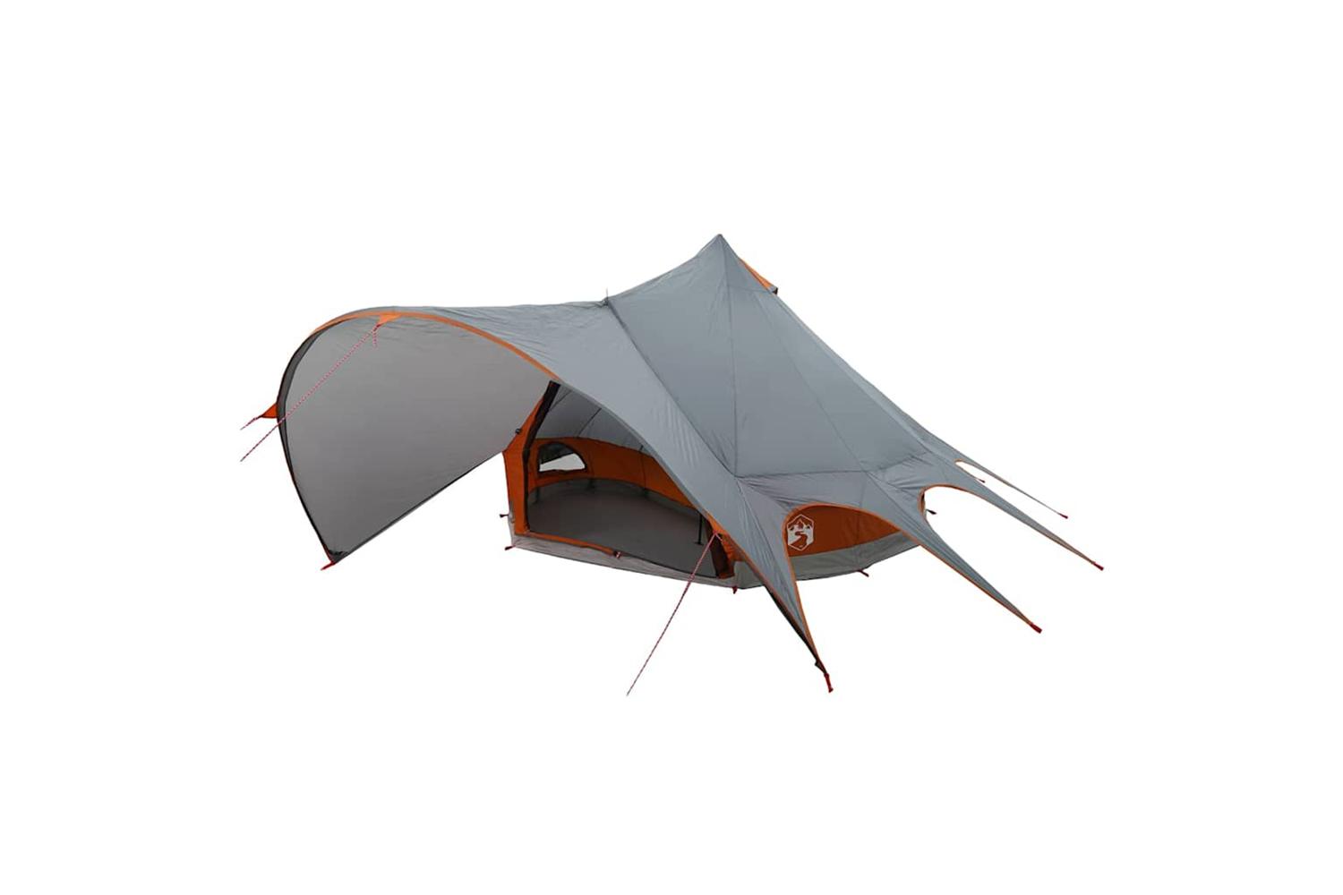 Vidaxl Teepee Tent With Roof Grey And Orange 312 X 312 X 197 Cm