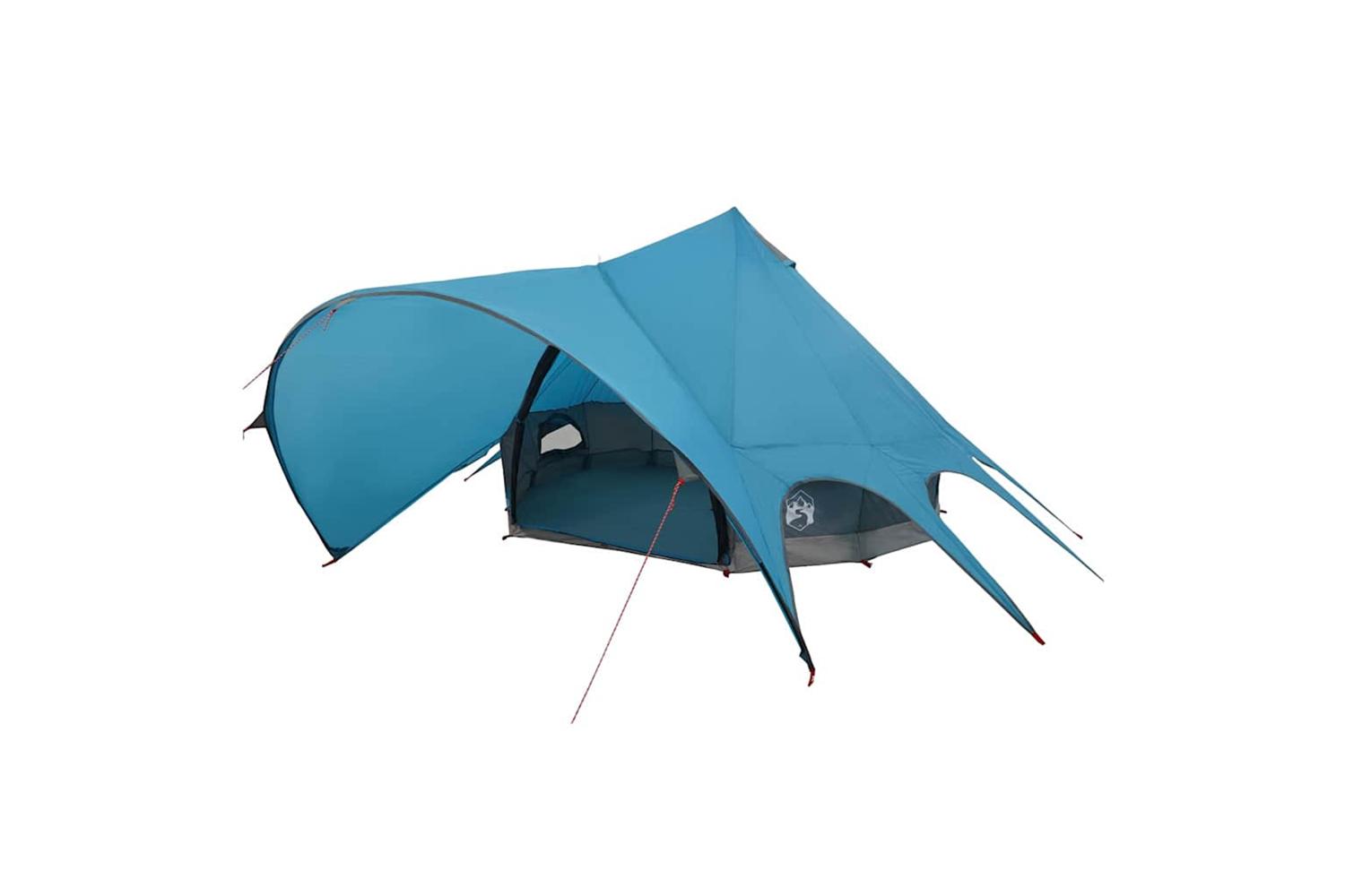 Vidaxl Teepee Tent With Roof Blue And Grey 415 X 415 X 247 Cm