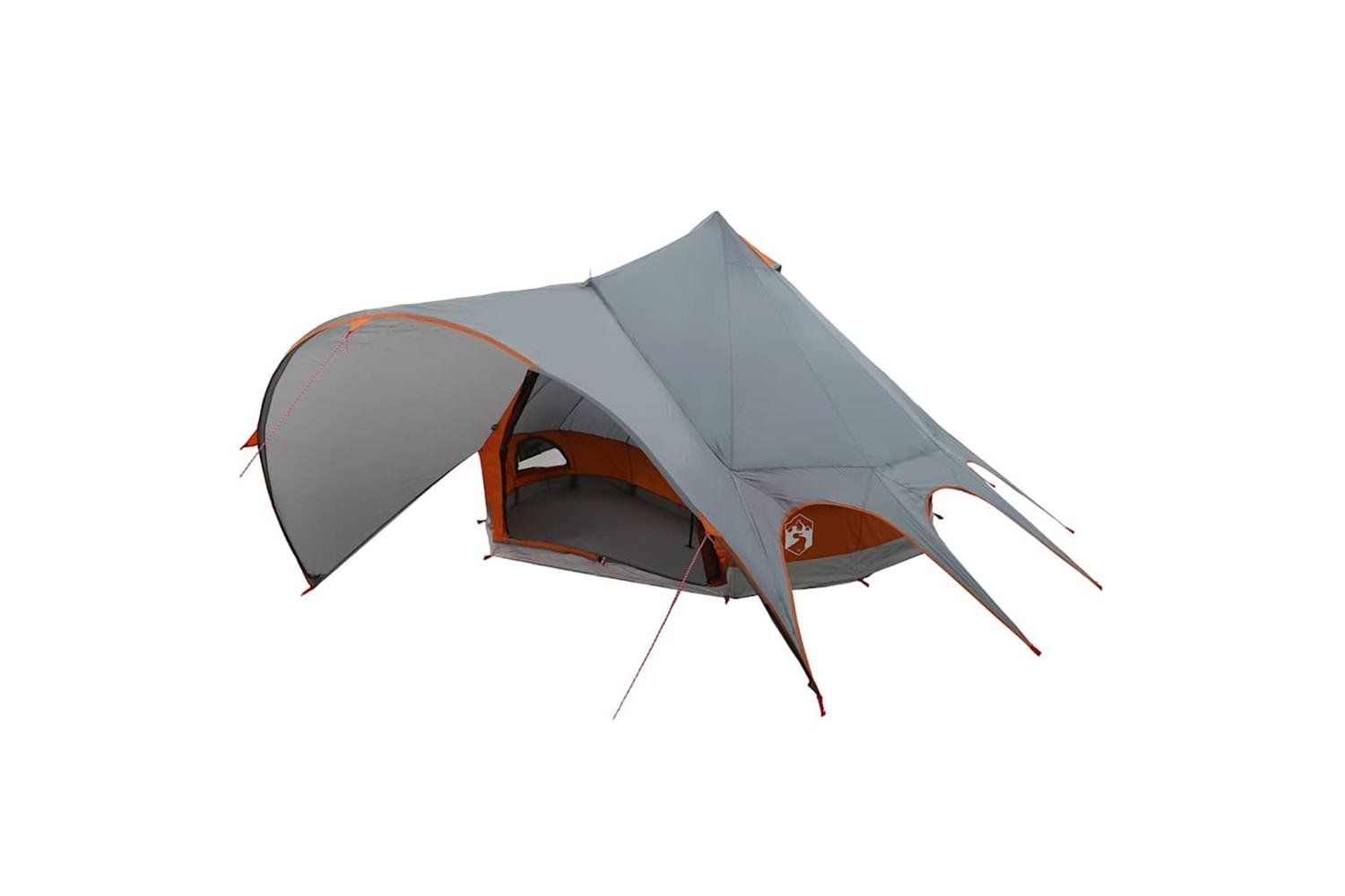 Vidaxl Teepee Tent With Roof Grey And Orange 415 X 415 X 247 Cm