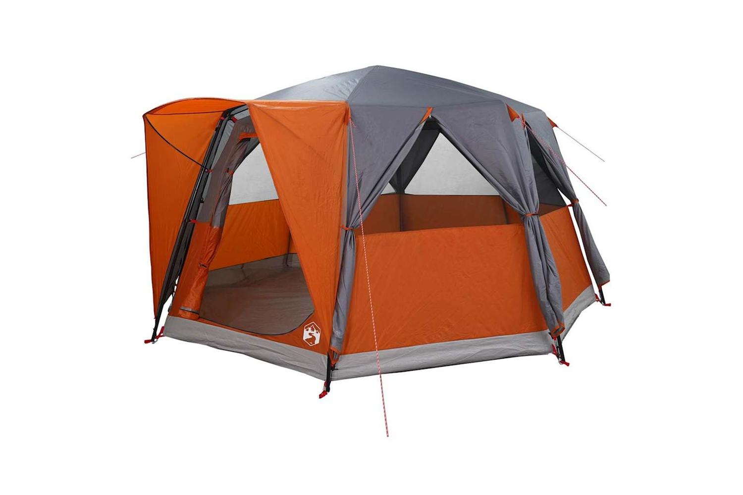 Vidaxl Cabin Tent With Roof Grey And Orange 425 X 396 X 222 Cm