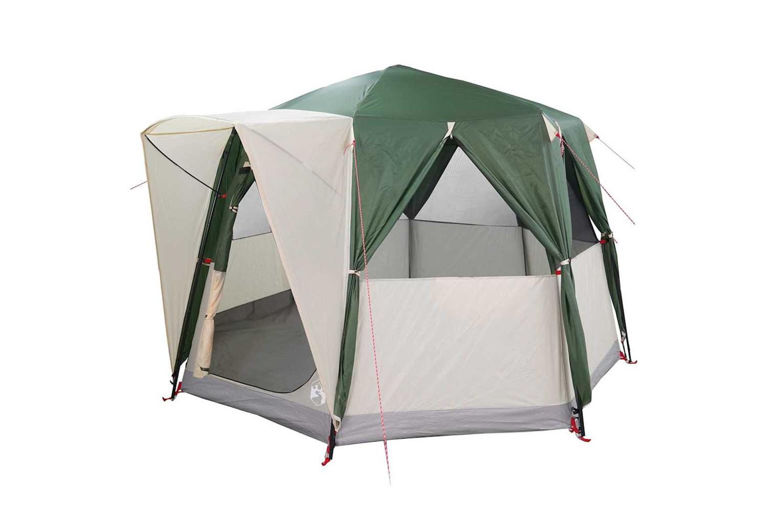 Vidaxl Cabin Tent With Roof Green And White 320 X 320 X 203 Cm