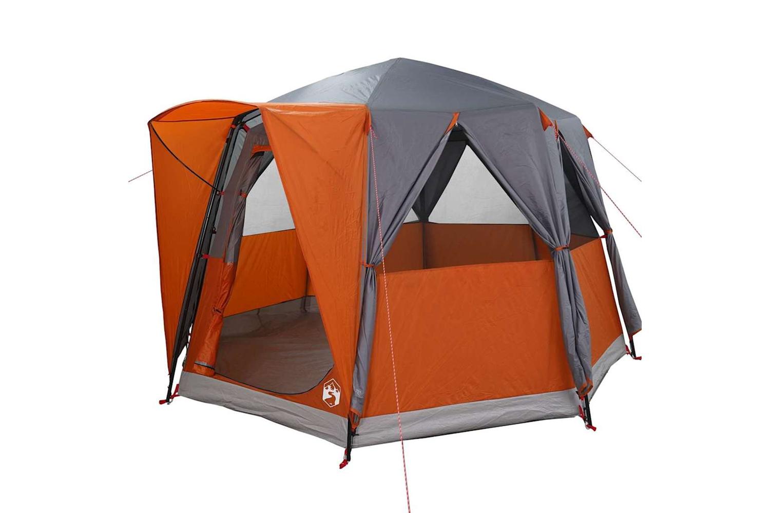 Vidaxl Cabin Tent With Roof Grey And Orange 320 X 320 X 203 Cm