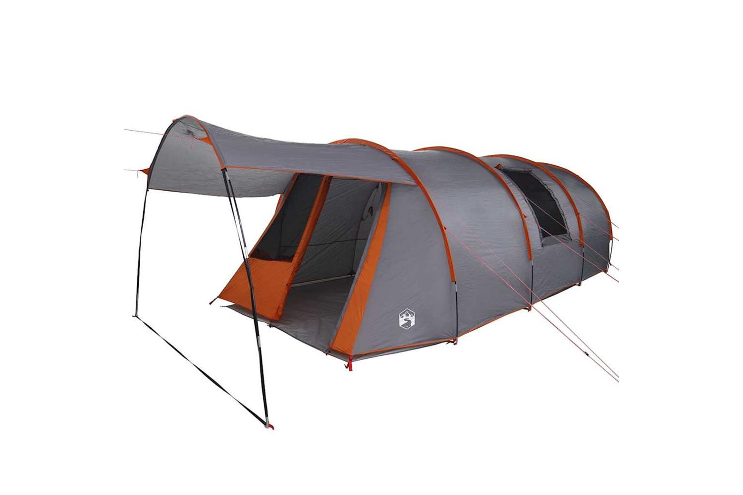 Vidaxl Tunnel Tent With Roof Grey And Orange 740 X 370 X 220 Cm