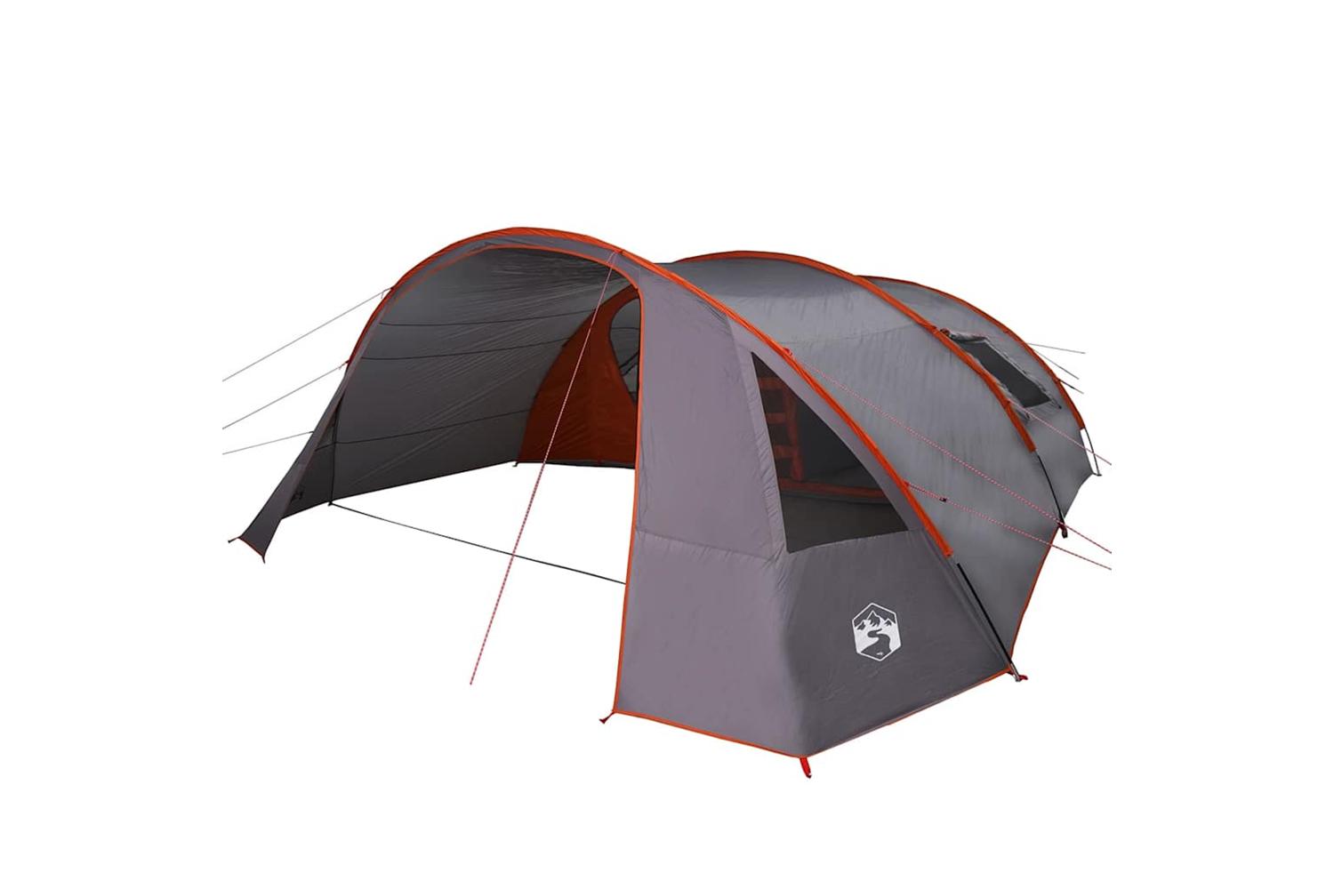 Vidaxl Tunnel Tent With Roof Grey And Orange 700 X 590 X 215 Cm