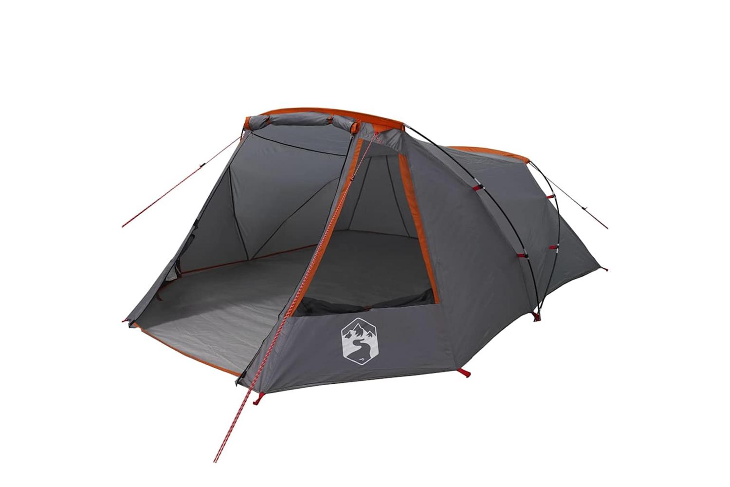 Vidaxl Tunnel Tent With Roof Grey And Orange 328 X 228 X 115 Cm