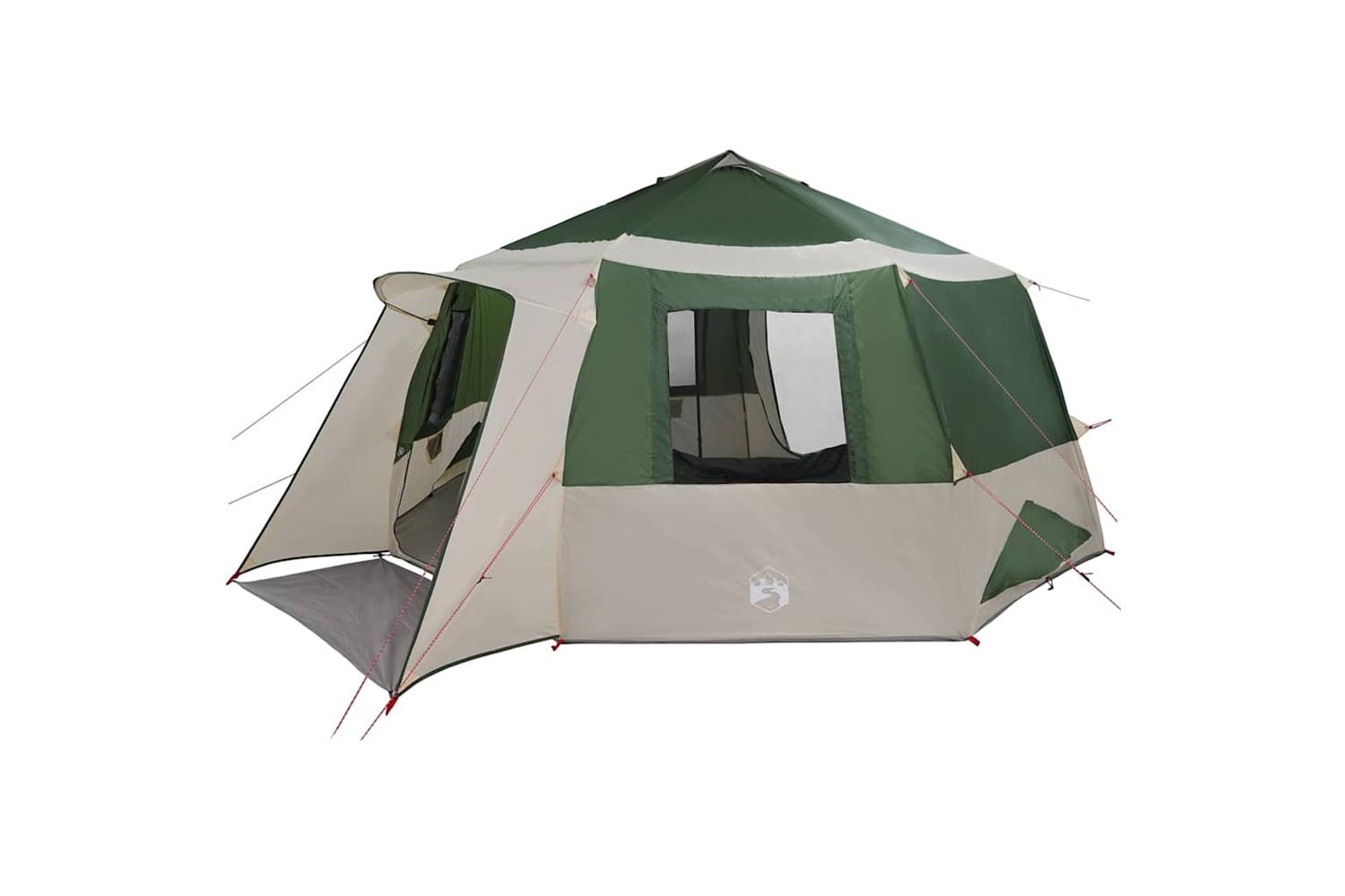 Vidaxl Cabin Tent With Roof Green And Grey 500 X 500 X 294 Cm