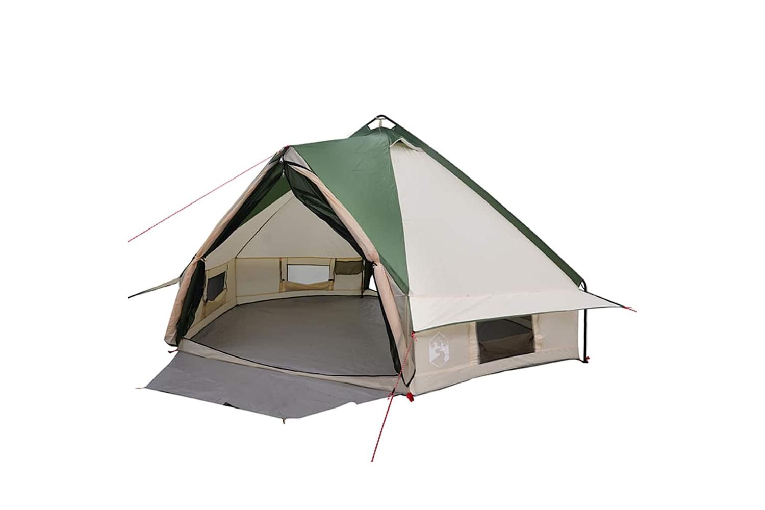 Vidaxl Teepee Tent With Roof Green And White 431 X 366 X 185 Cm