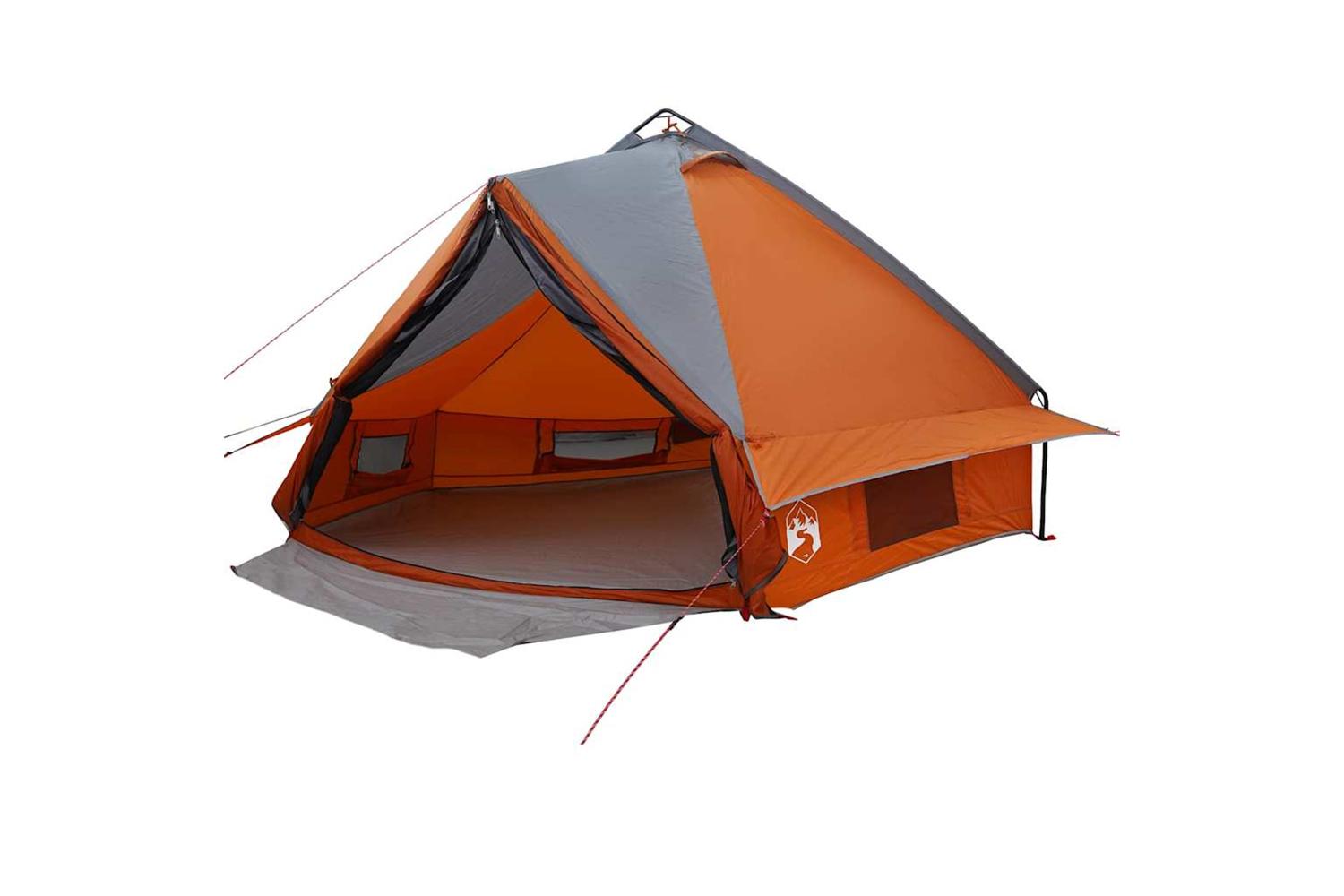 Vidaxl Teepee Tent With Roof Grey And Orange 431 X 366 X 185 Cm
