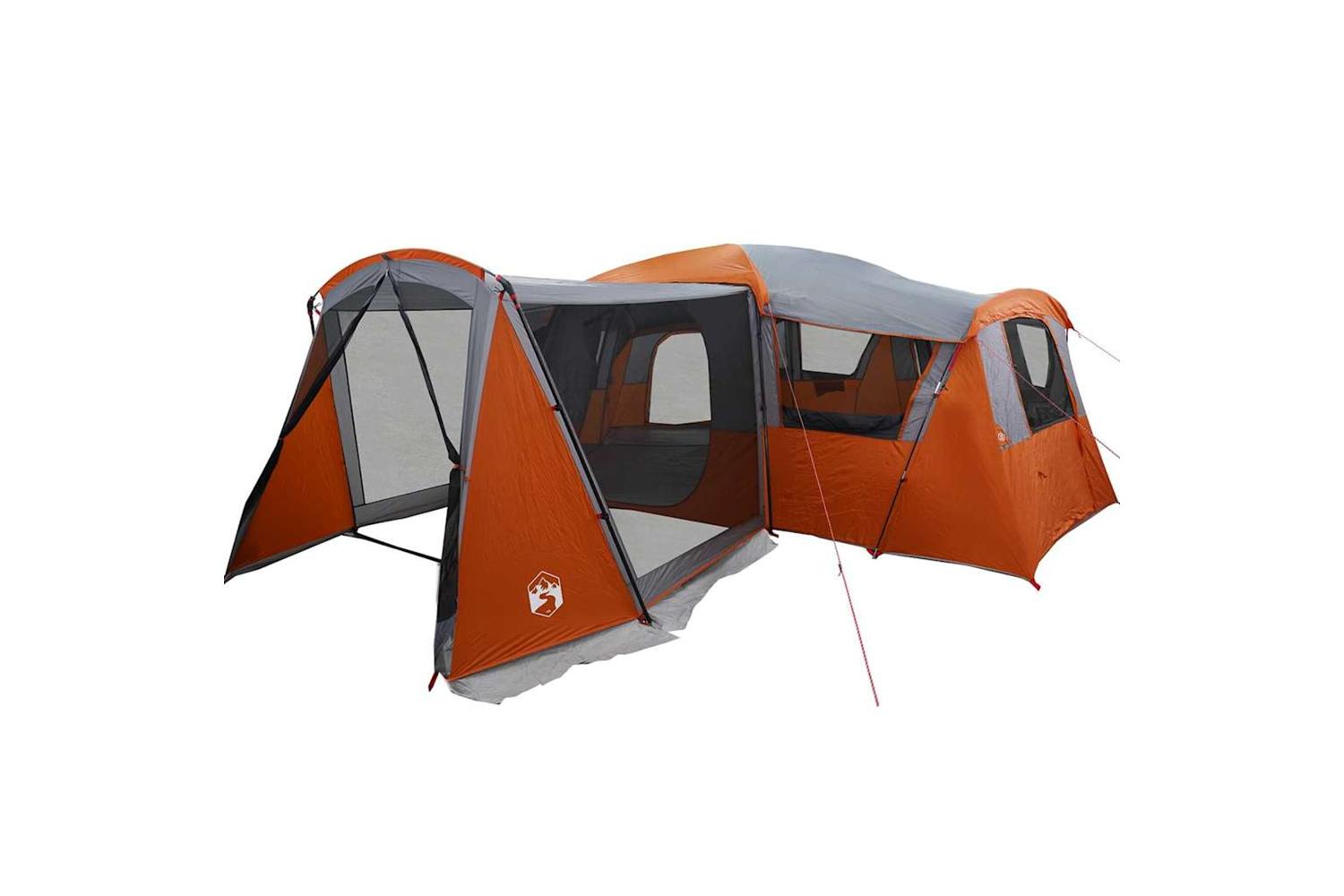 Vidaxl Family Tent With Roof Grey And Orange 745 X 700 X 217 Cm