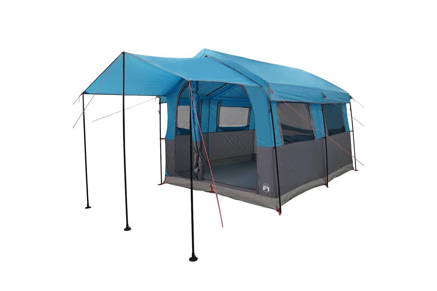 Vidaxl Family Tent With Roof Blue And Grey 324 X 255 X 230 Cm
