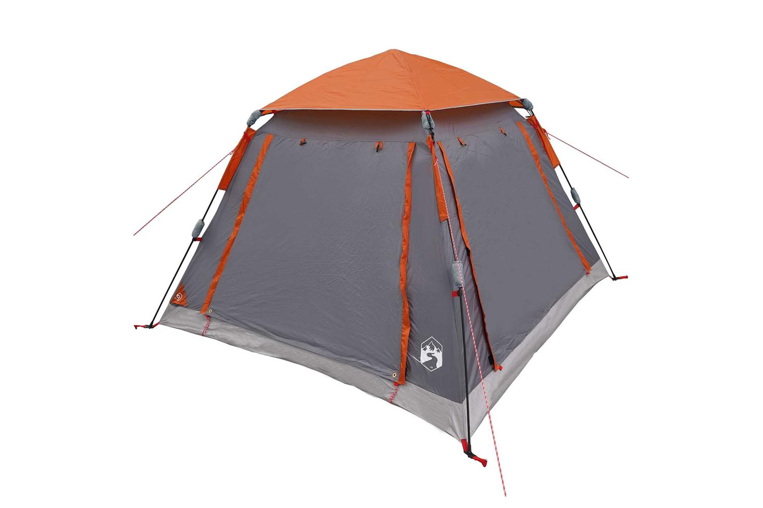 Vidaxl Instant Tent Folding Grey And Orange 205 X 205 X 143 Cm Steel