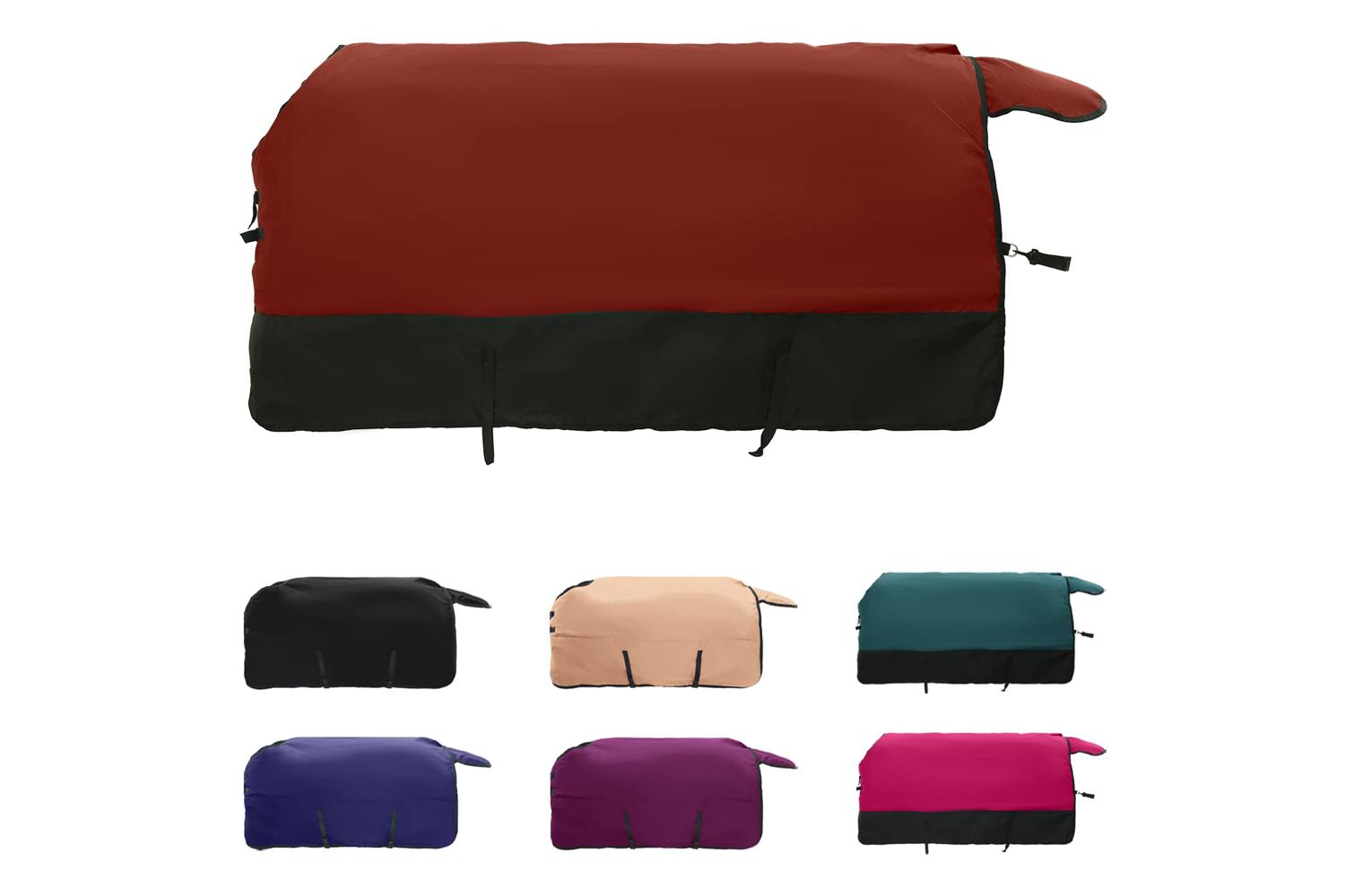 Vidaxl Horse Blanket Bordeaux And Black 85 Cm Polyester