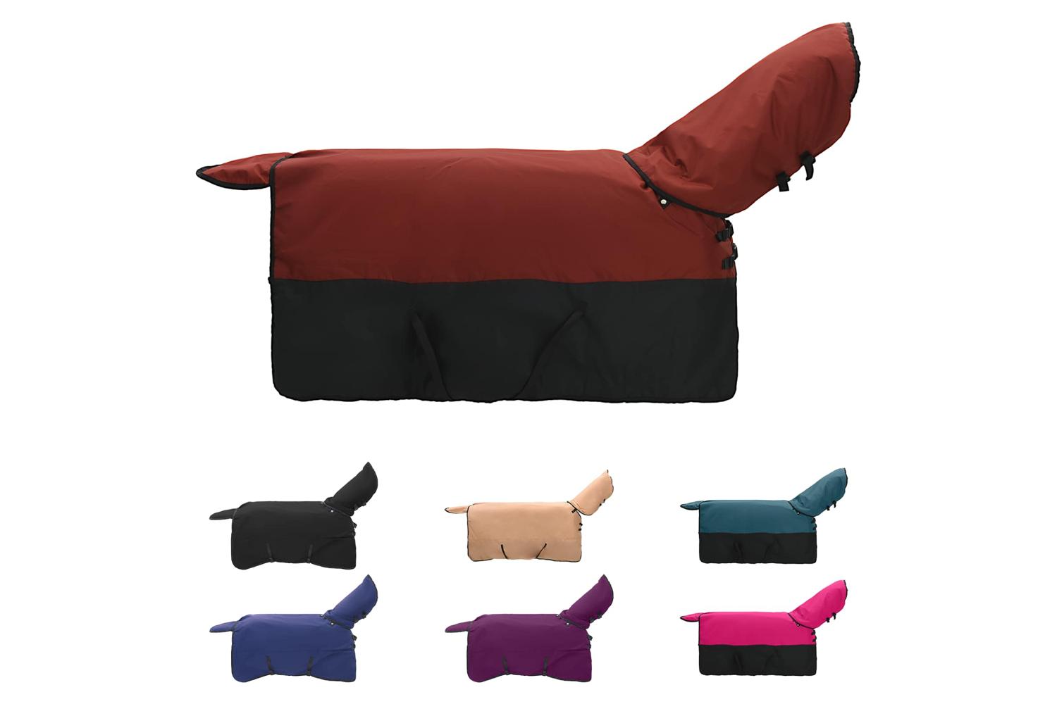 Vidaxl Horse Blanket Bordeaux And Black 115 Cm Polyester