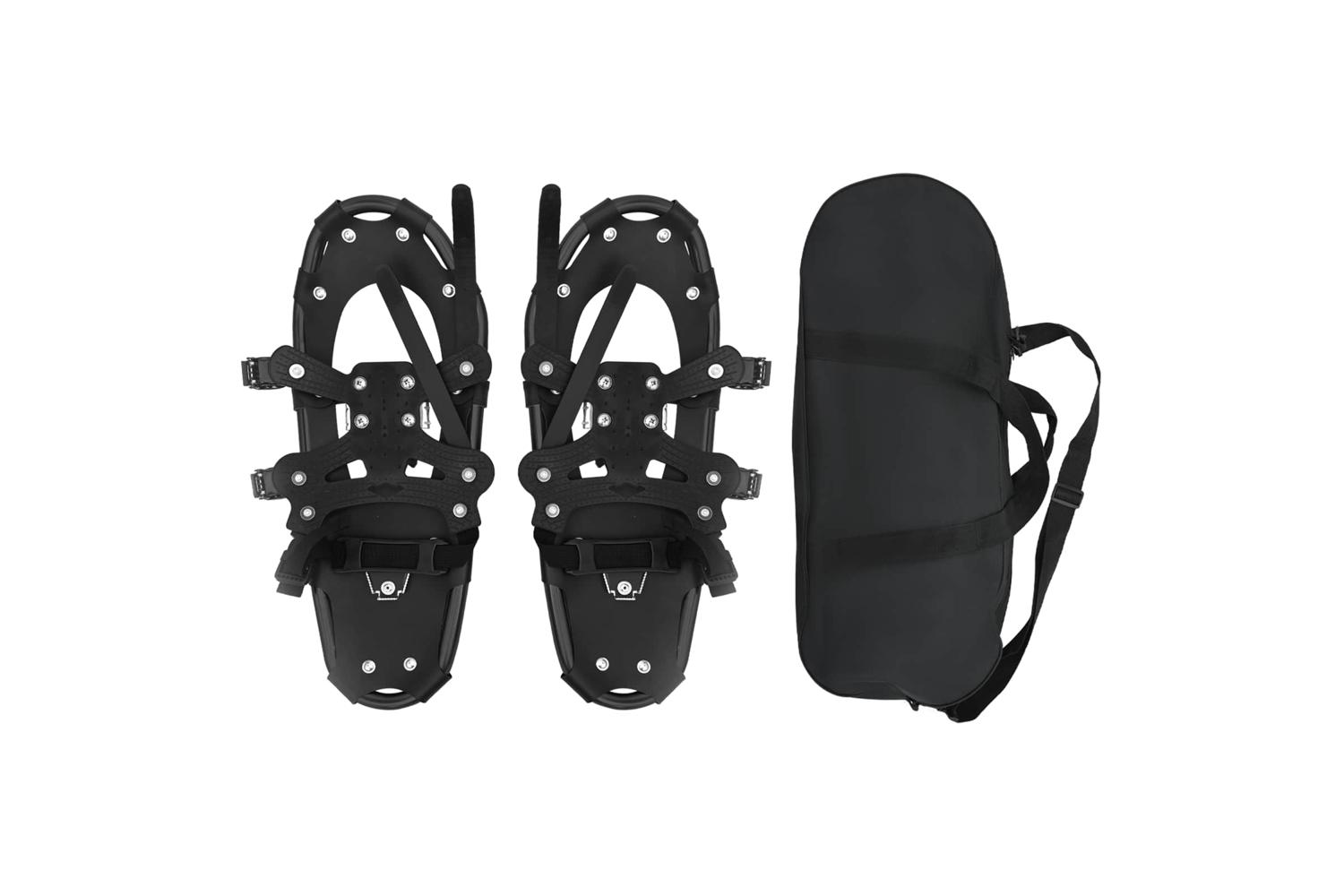 Vidaxl 3 In 1 Snowshoes Silver And Black 25 Inches Aluminum And Hdpe