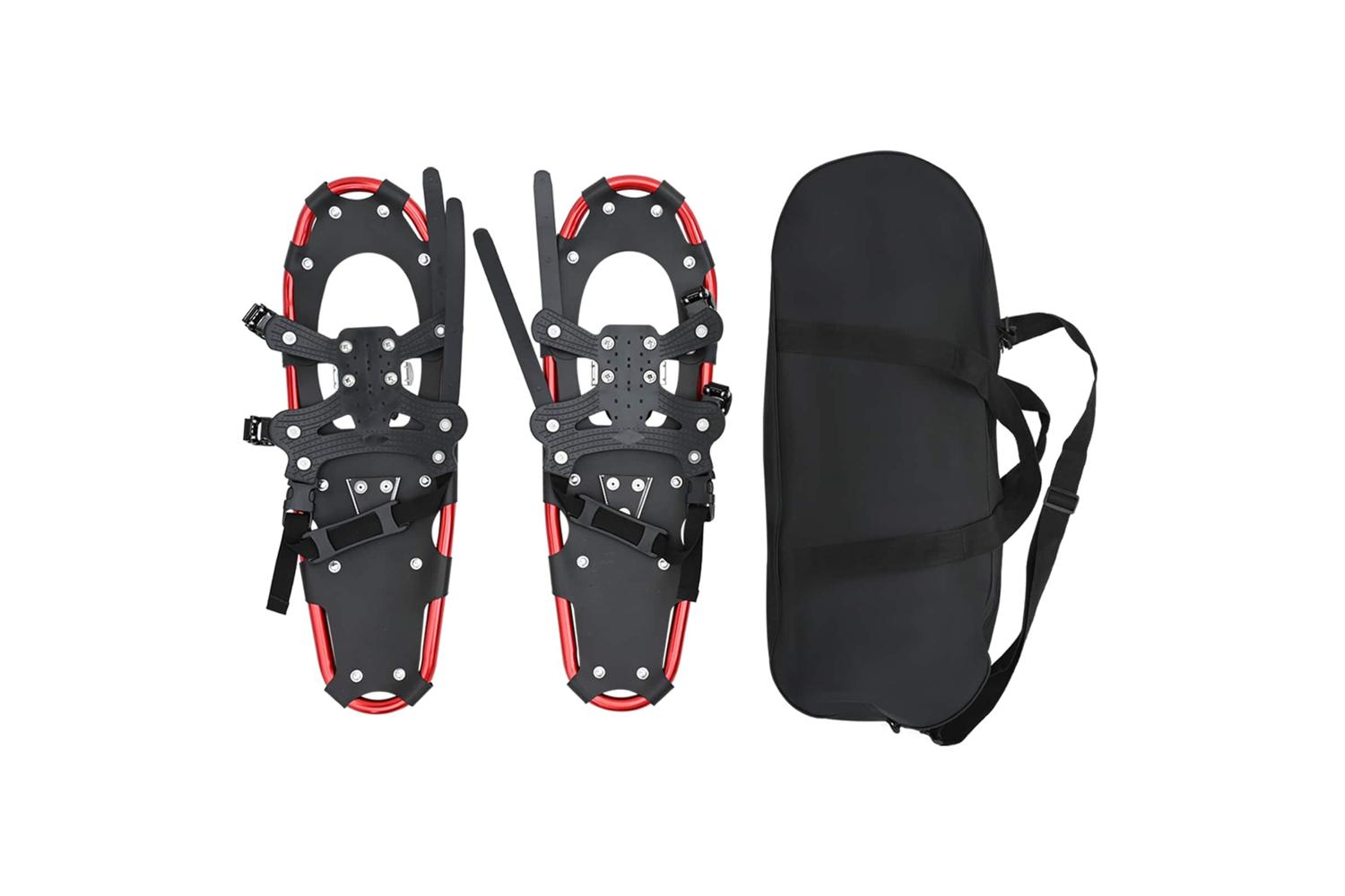 Vidaxl 3 In 1 Snowshoes Black 25 Inches Aluminum And Hdpe