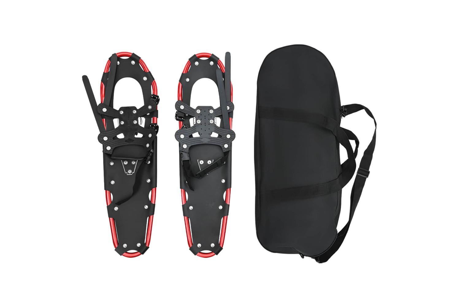 Vidaxl 3 In 1 Snowshoes Black 30 Inches Aluminum And Hdpe