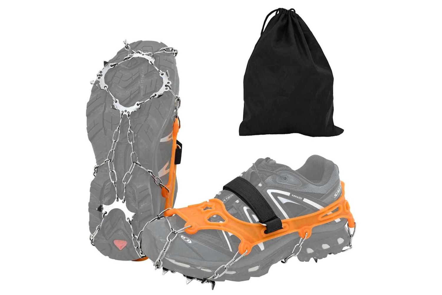 Vidaxl Ice Cleats For Shoes Black M Stainless Steel