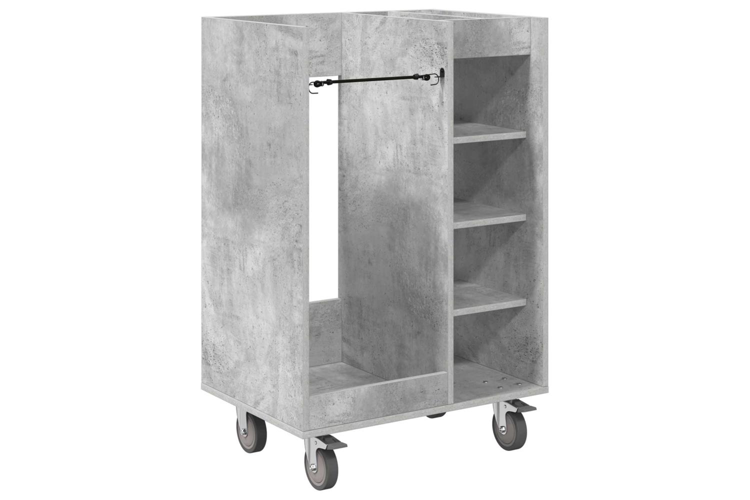 Vidaxl Golf Cabinet With Wheel Plain Smoked Oak 65 X 45 X 98 Cm