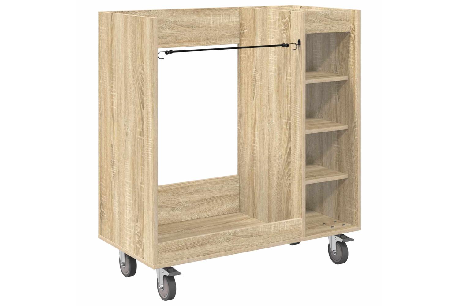 Vidaxl Golf Cabinet With Wheel Plain Concrete Grey 90 X 45 X 98 Cm