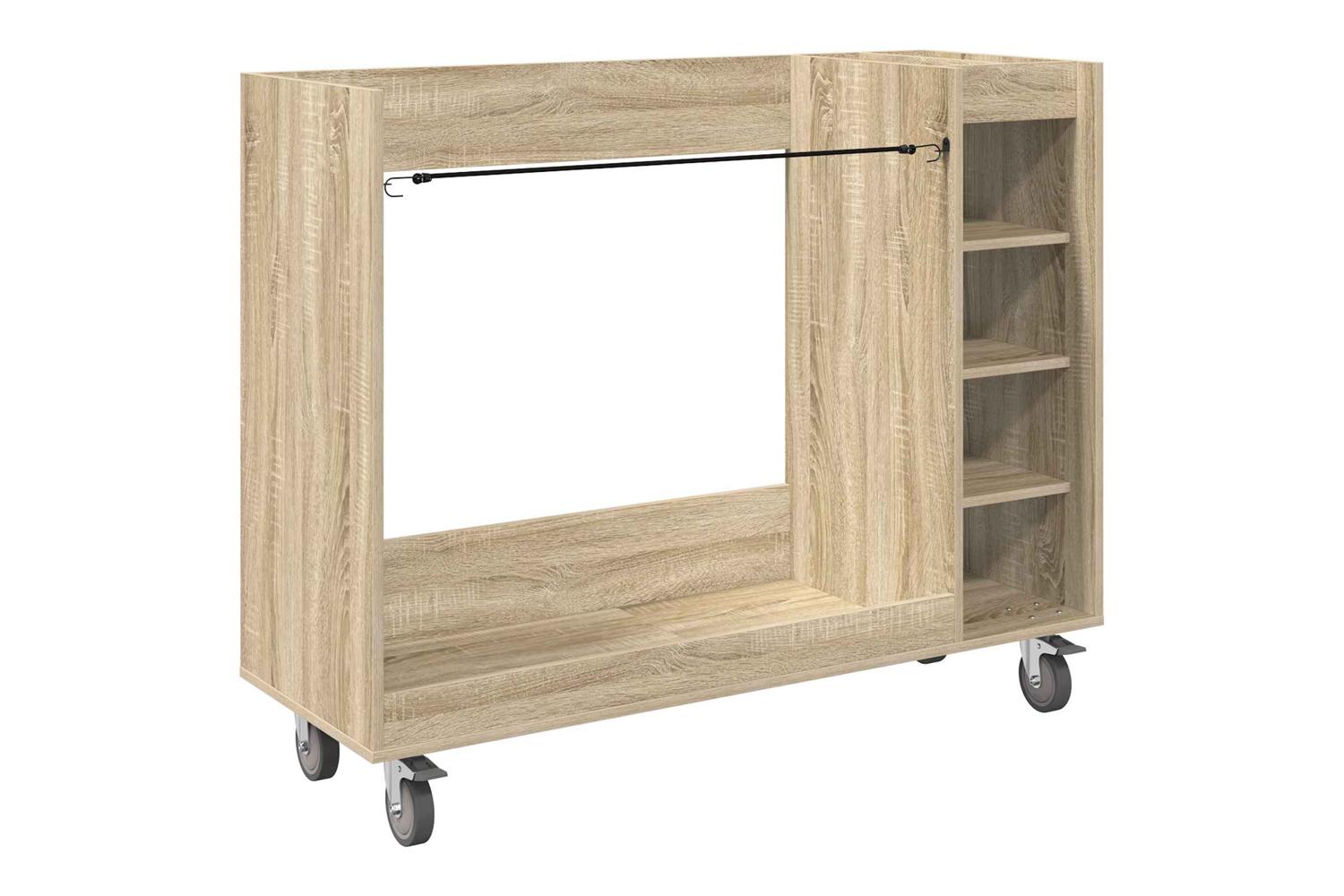 Vidaxl Golf Cabinet With Wheel Plain Concrete Grey 120 X 45 X 98 Cm