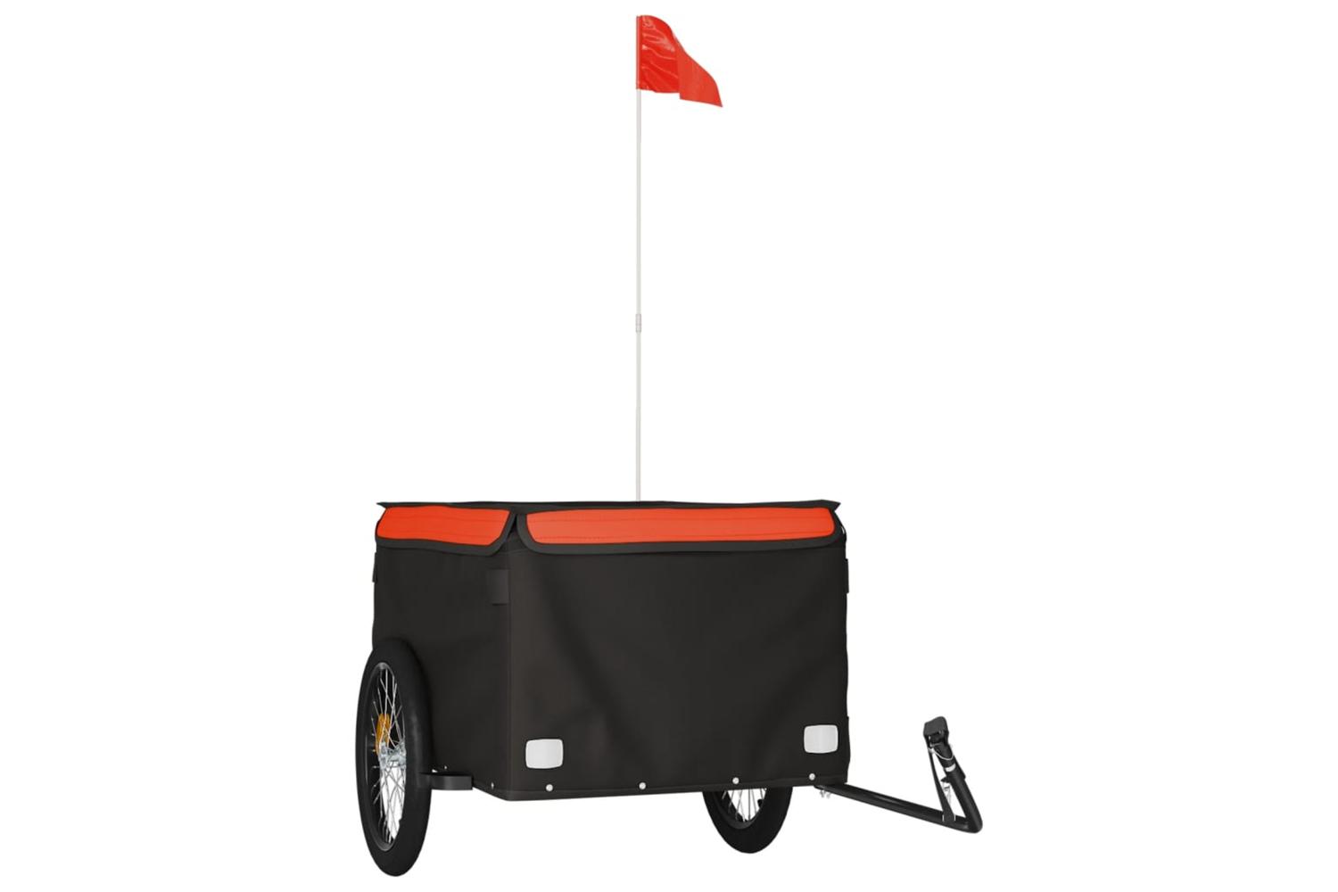 Vidaxl Bike Trailer Black And Orange 45 Kg Iron