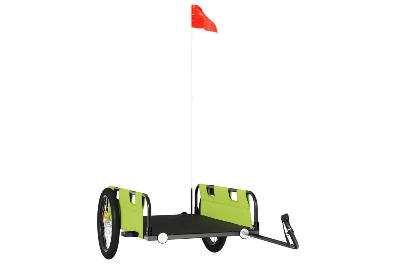 Vidaxl Bike Trailer Green Oxford Fabric And Iron