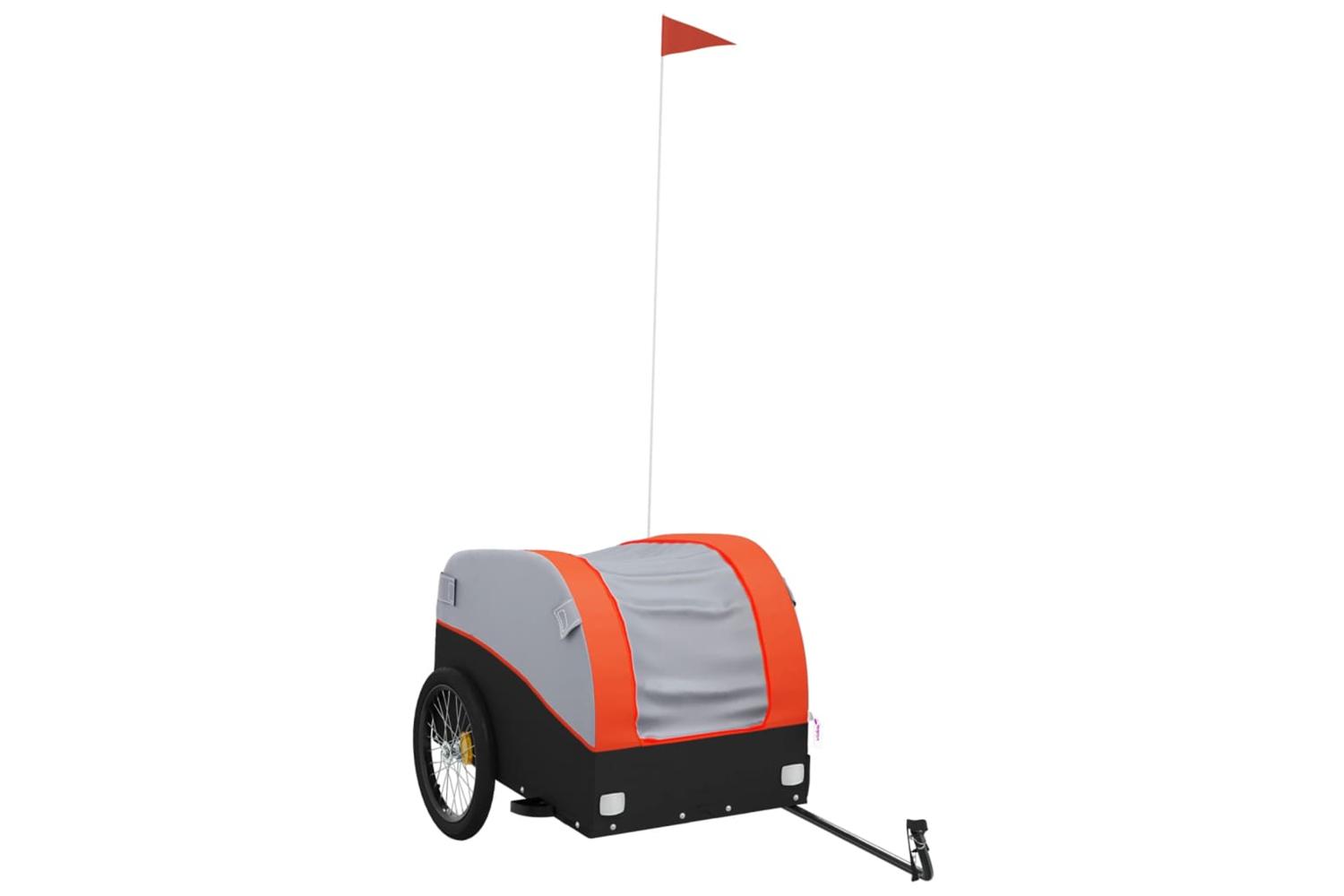 Vidaxl Bike Trailer Black And Orange 45 Kg Iron