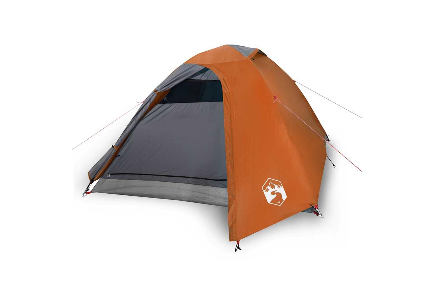 Vidaxl Camping Tent Dome 3-person Orange Waterproof