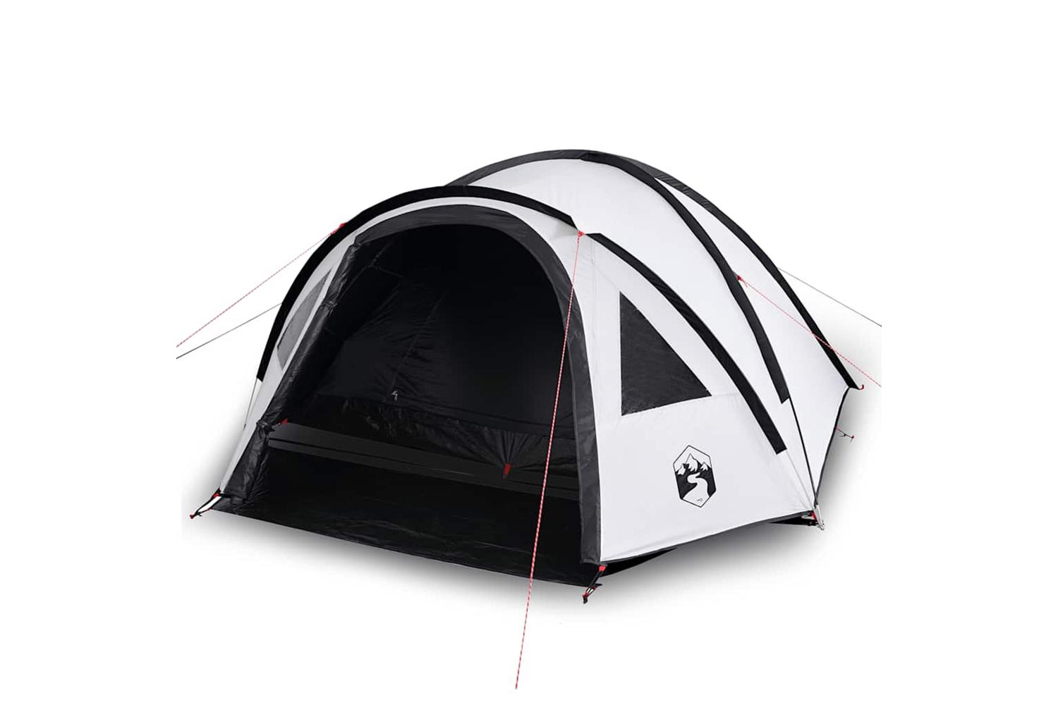 Vidaxl Camping Tent Dome 4-person White Blackout Fabric Waterproof