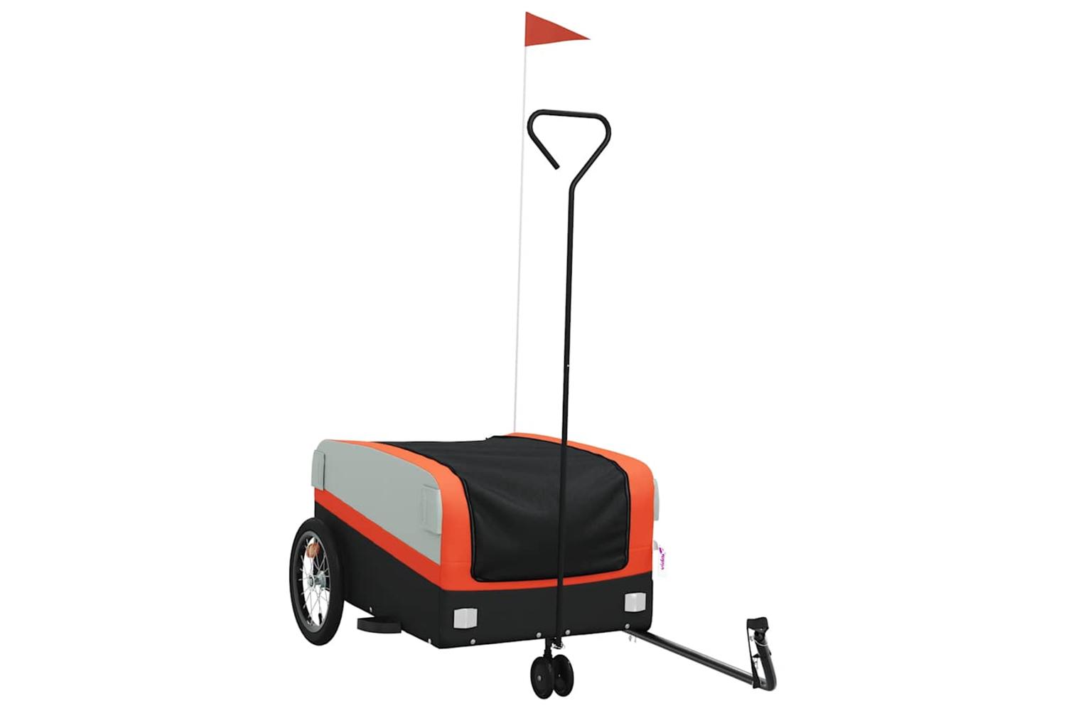 Vidaxl Bike Trailer Black And Orange 45 Kg Iron