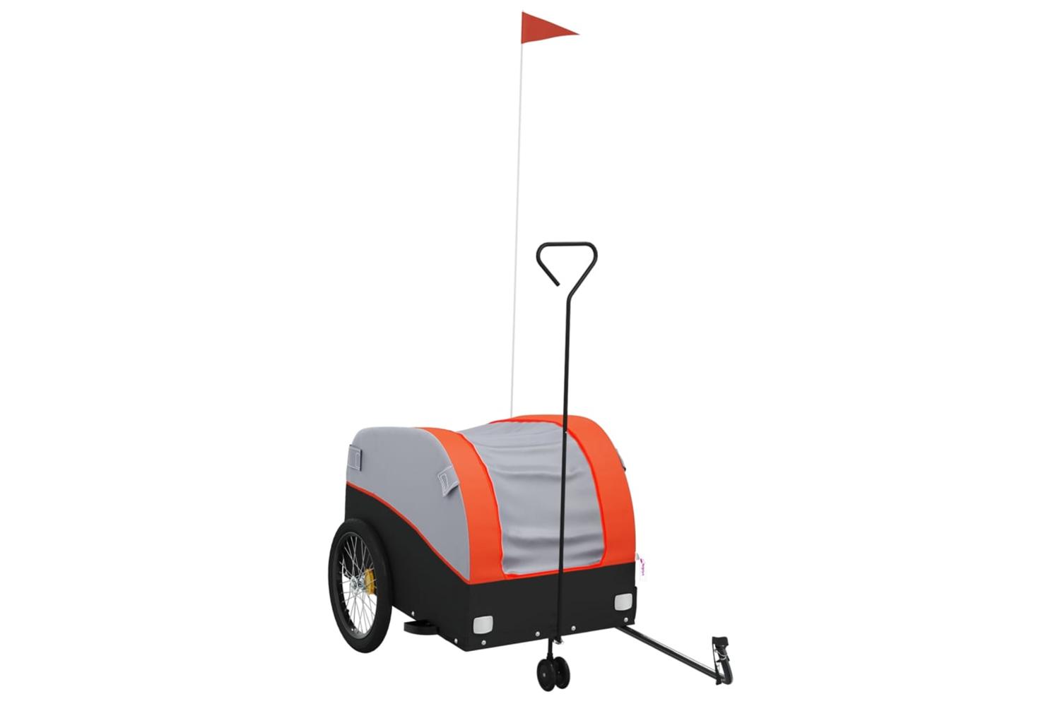 Vidaxl Bike Trailer Black And Orange 45 Kg Iron