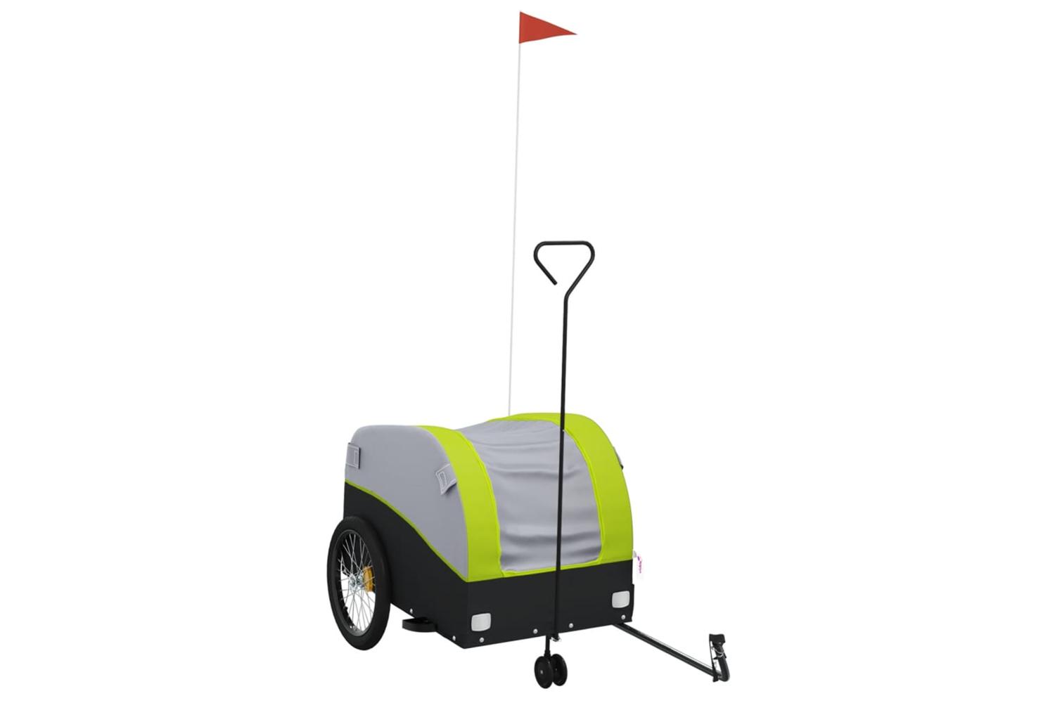 Vidaxl Bike Trailer Black And Green 45 Kg Iron