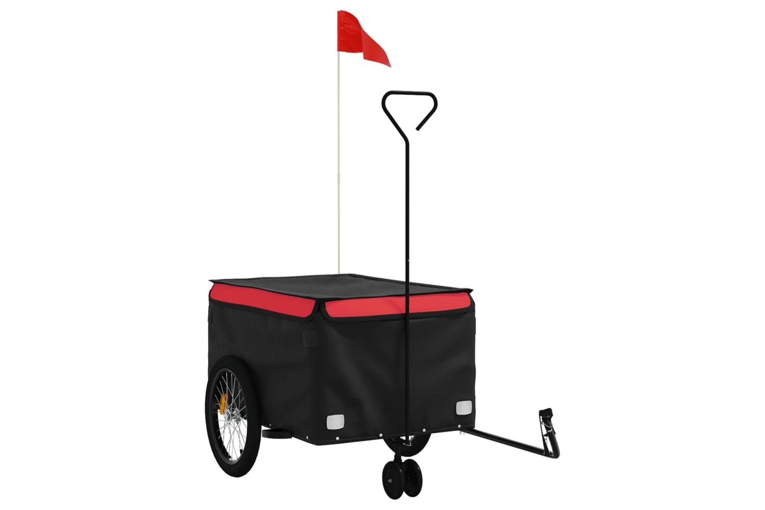 Vidaxl Bike Trailer Black And Red 45 Kg Iron