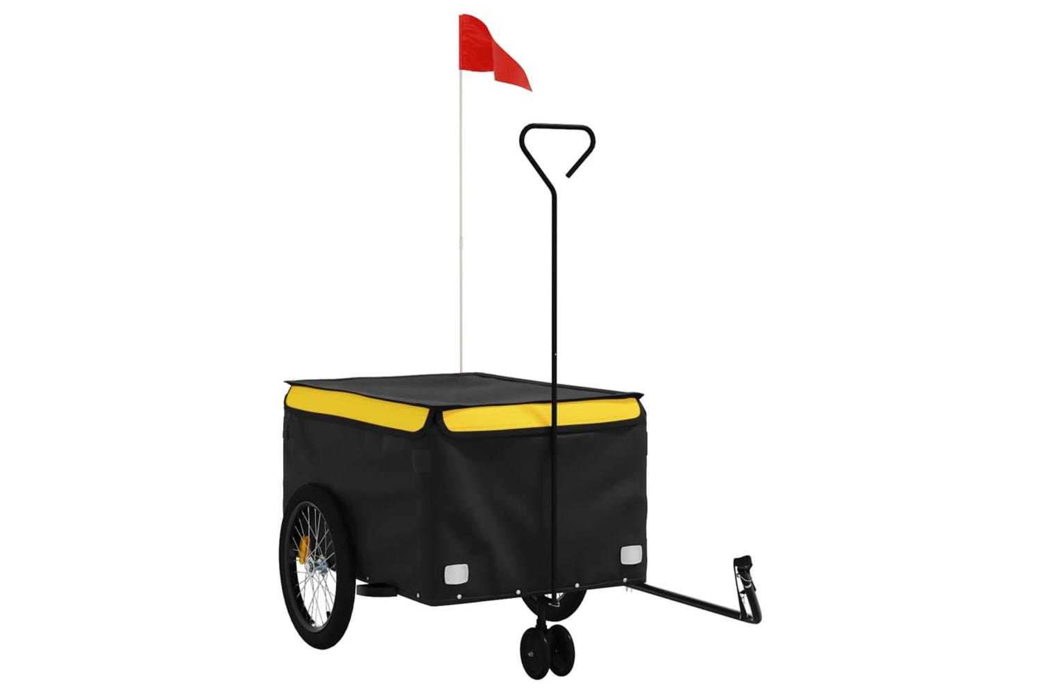 Vidaxl Bike Trailer Black And Yellow 45 Kg Iron
